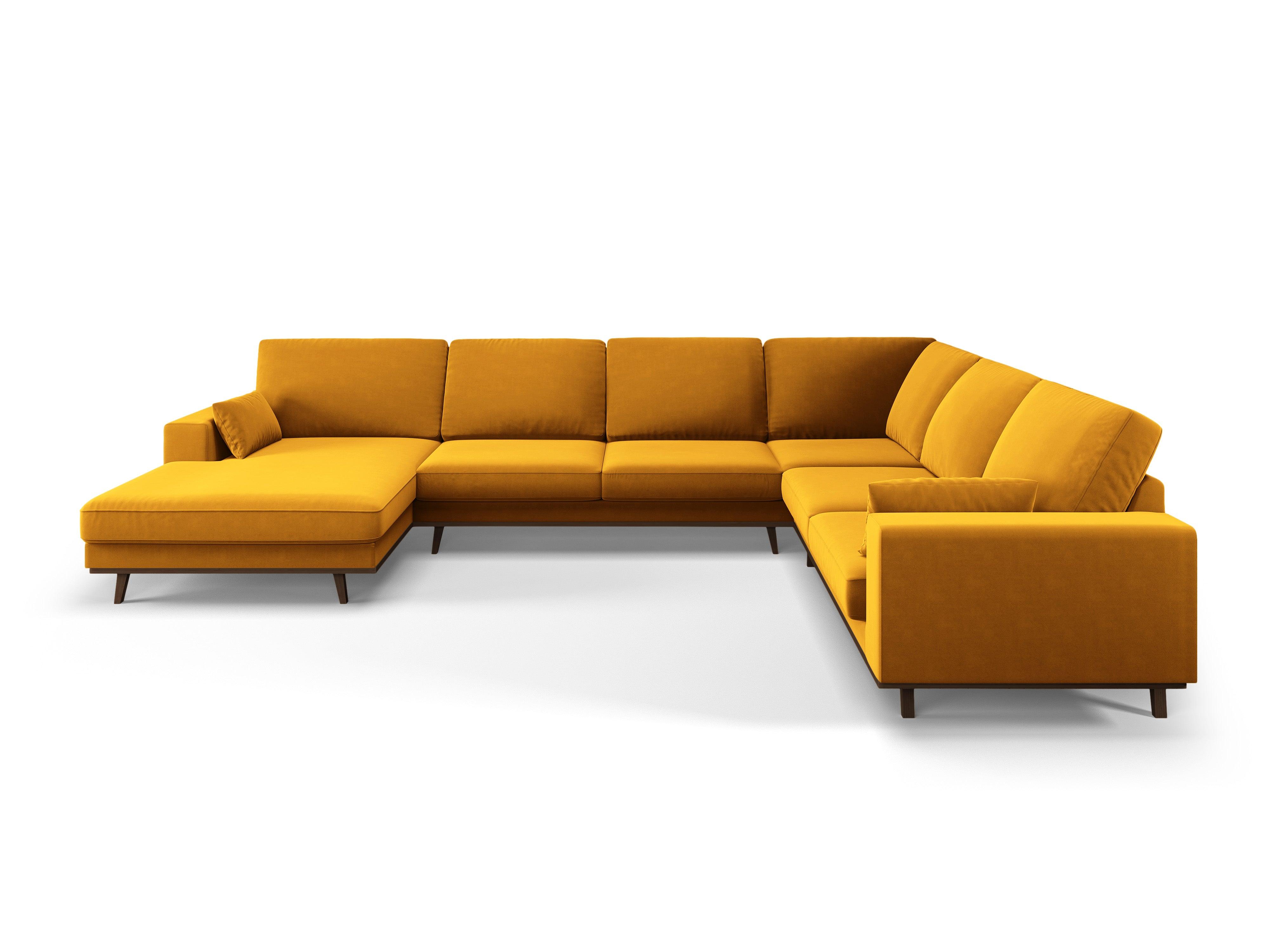 Narożnik prawostronny aksamitny panoramiczny HEBE żółty Mazzini Sofas Eye on Design