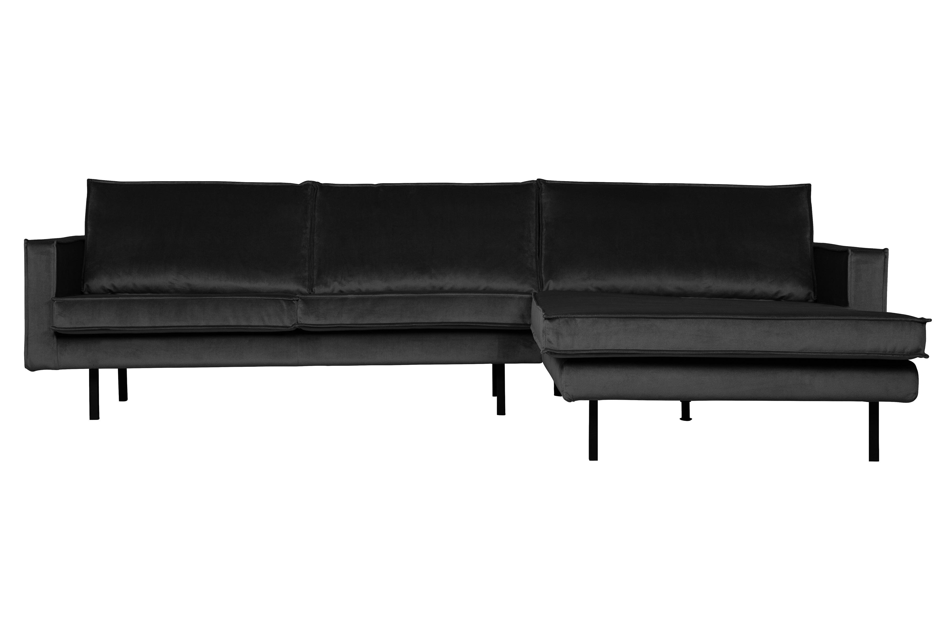 Narożnik prawostronny aksamitny RODEO antracytowy Be Pure Eye on Design