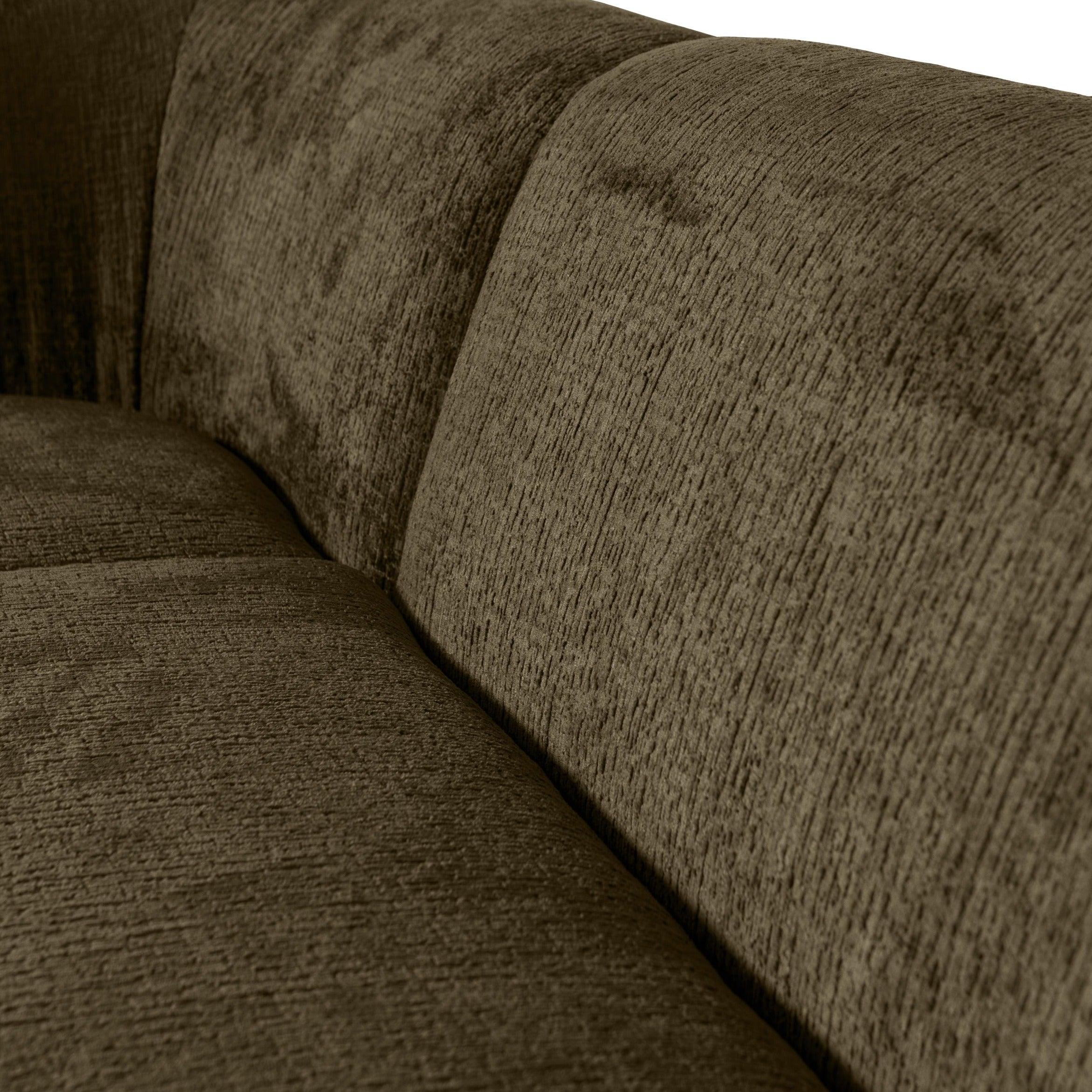 Narożnik prawostronny aksamitny SLOPING ciemnozielony Be Pure Eye on Design