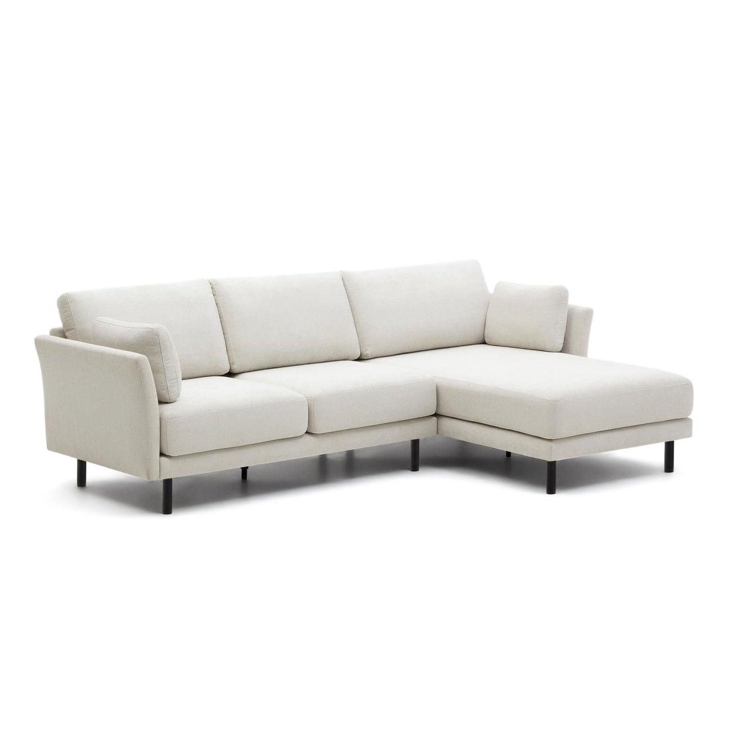 Narożnik prawostronny GILMA perłowy z czarną podstawą La Forma Eye on Design