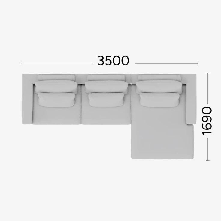 Narożnik prawostronny NOLA Rosanero 350x169 cm Grupa 0 Eye on Design