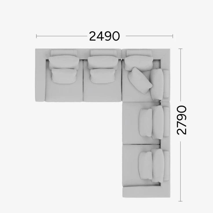 Narożnik prawostronny NOLA Rosanero 249x279 cm Grupa 0 Eye on Design