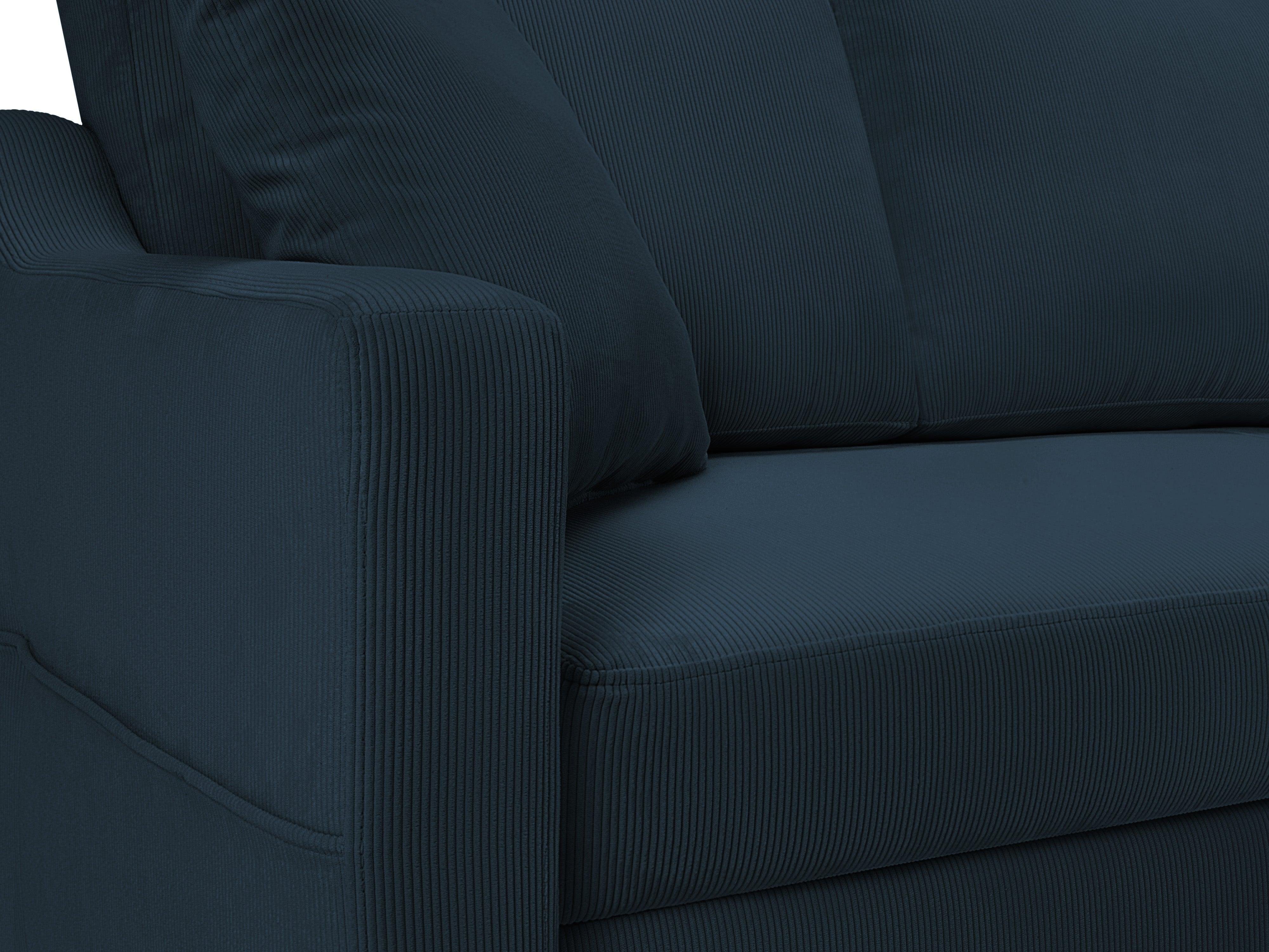 Narożnik prawostronny sztruksowy z funkcją spania ROSE ciemnoniebieski Mazzini Sofas Eye on Design