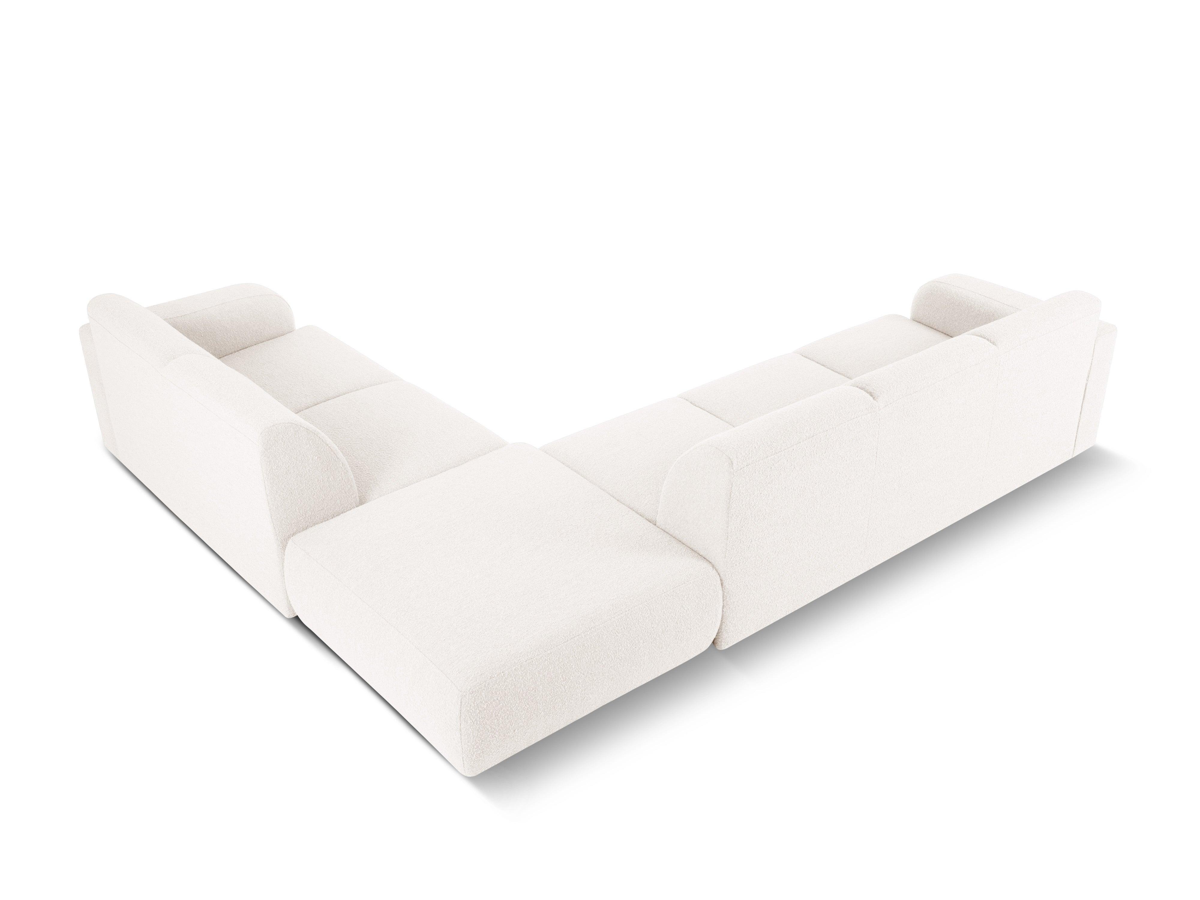 Narożnik prawostronny w tkaninie boucle 6-osobowy LOLA biały Windsor & Co Eye on Design