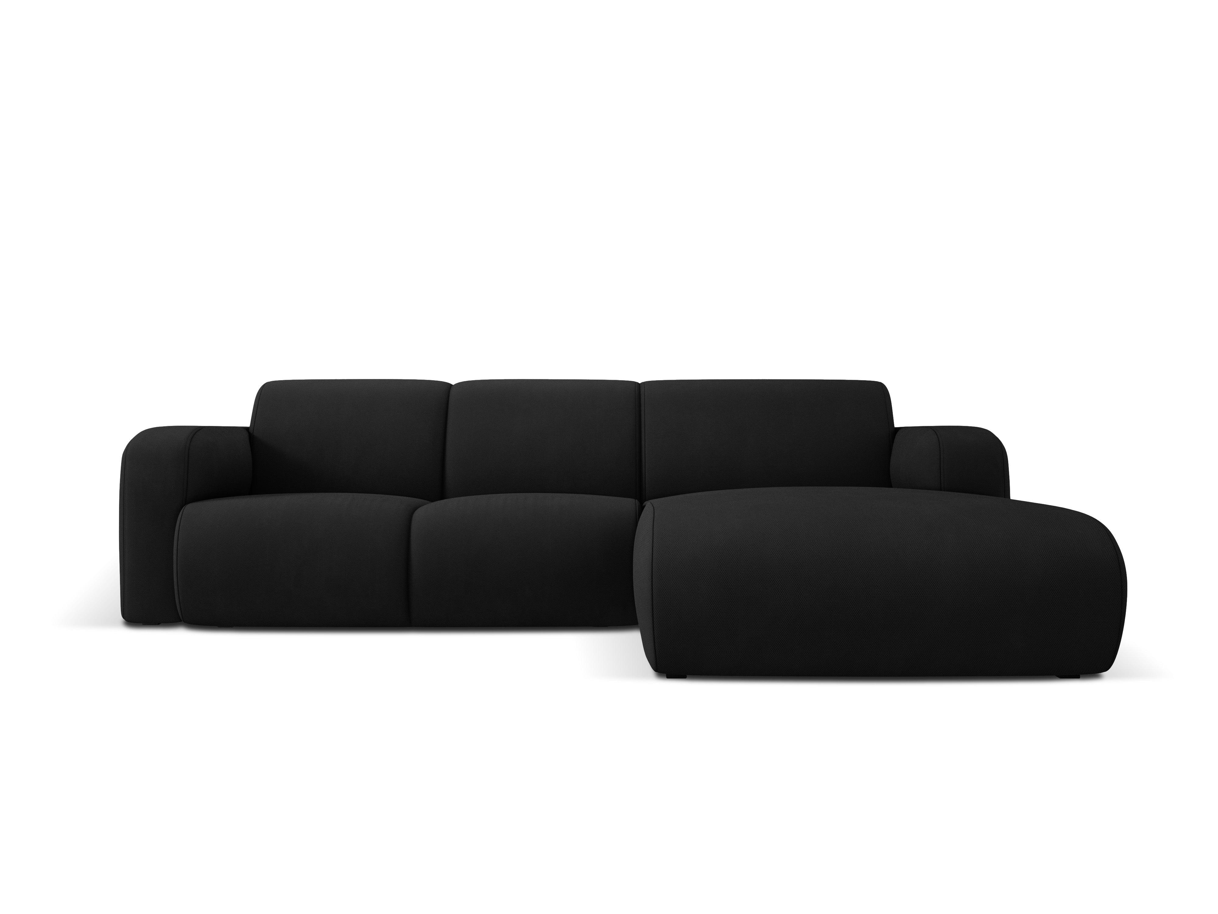 Narożnik prawostronny w tkaninie chenillowej 4-osobowy LOLA czarny Windsor & Co Eye on Design