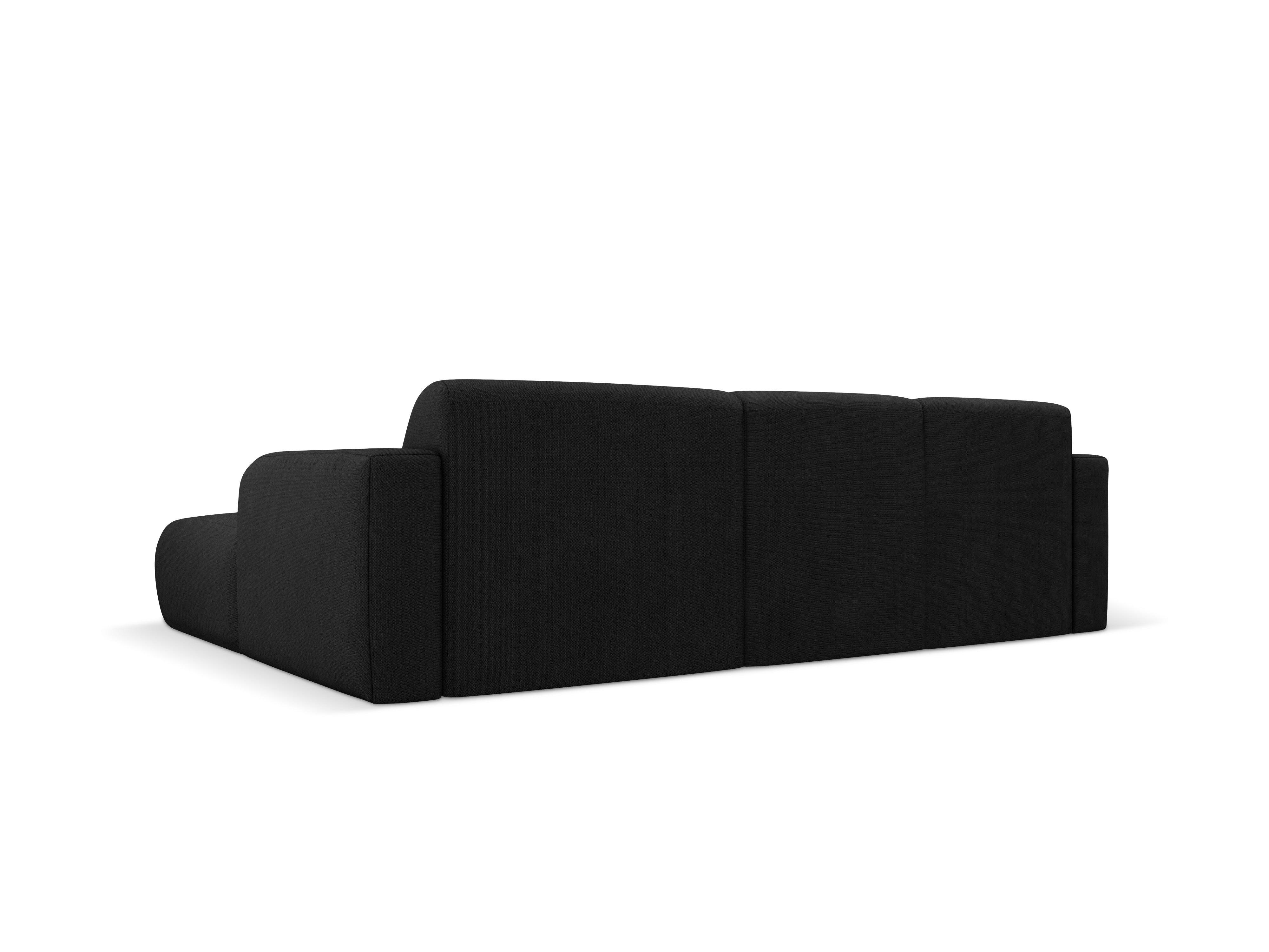 Narożnik prawostronny w tkaninie chenillowej 4-osobowy LOLA czarny Windsor & Co Eye on Design