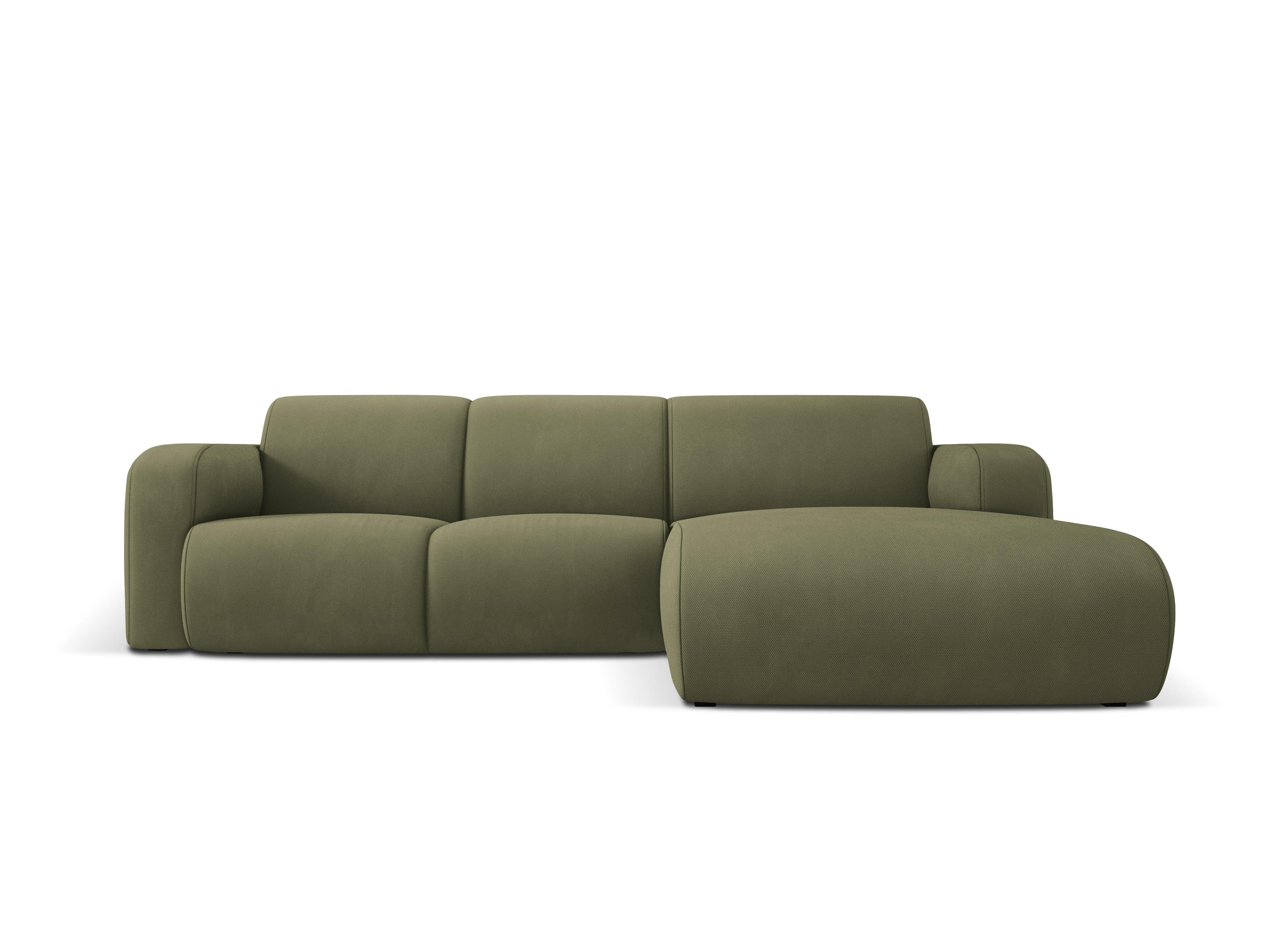 Narożnik prawostronny w tkaninie chenillowej 4-osobowy LOLA jasnozielony Windsor & Co Eye on Design