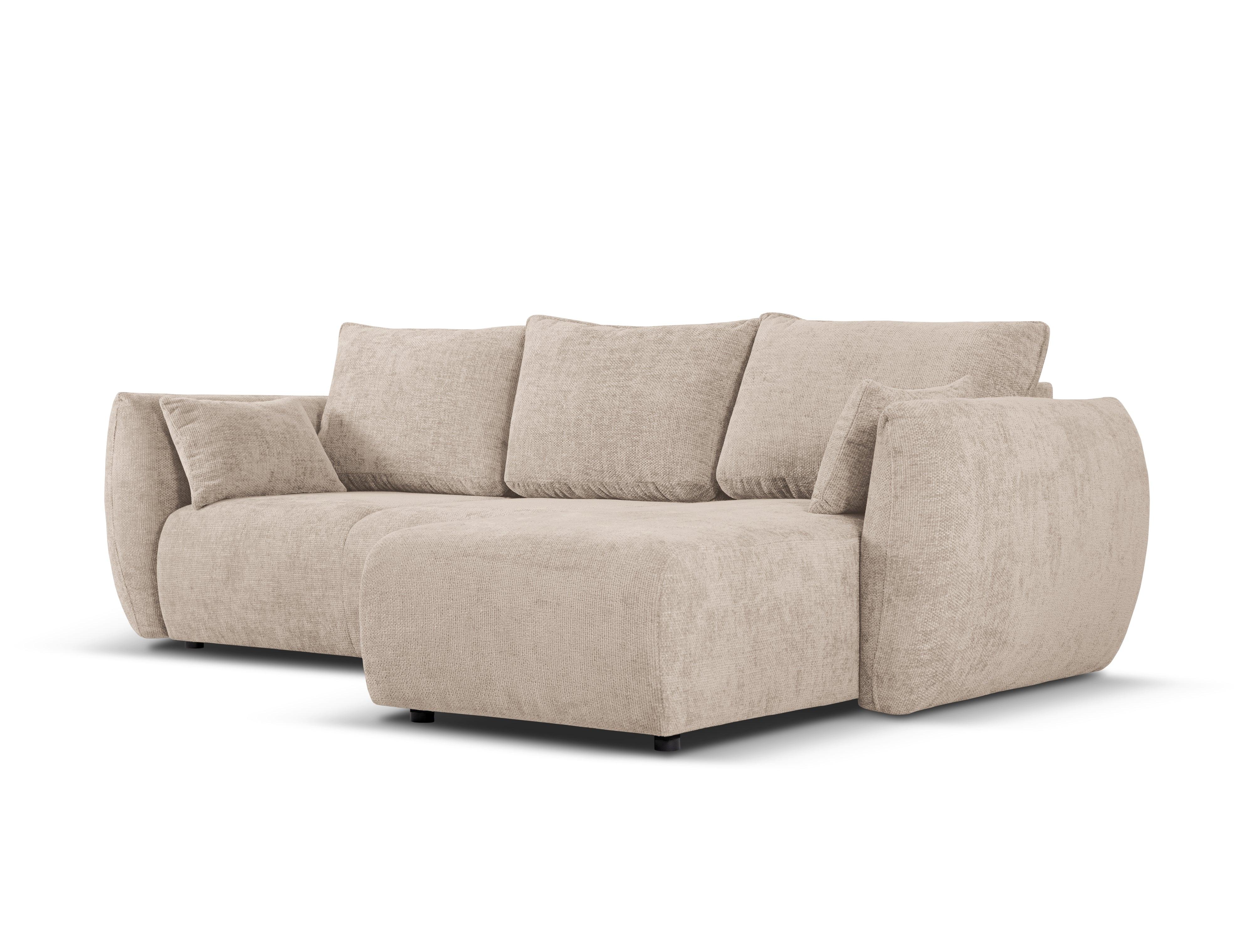 Narożnik prawostronny z funkcją spania MATERA beżowy szenil Cosmopolitan Design Eye on Design