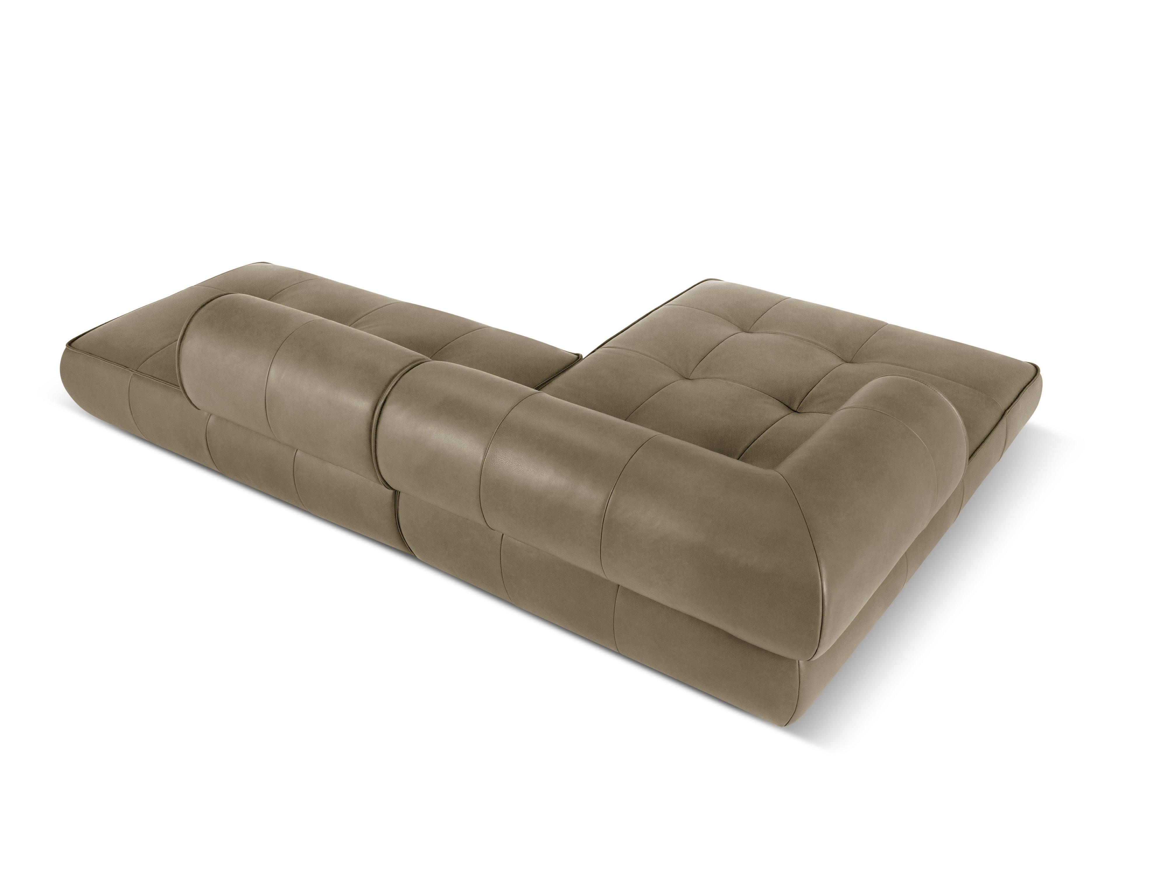 Narożnik skórzany lewostronny otwarty LILY oliwkowy Maison Heritage Eye on Design