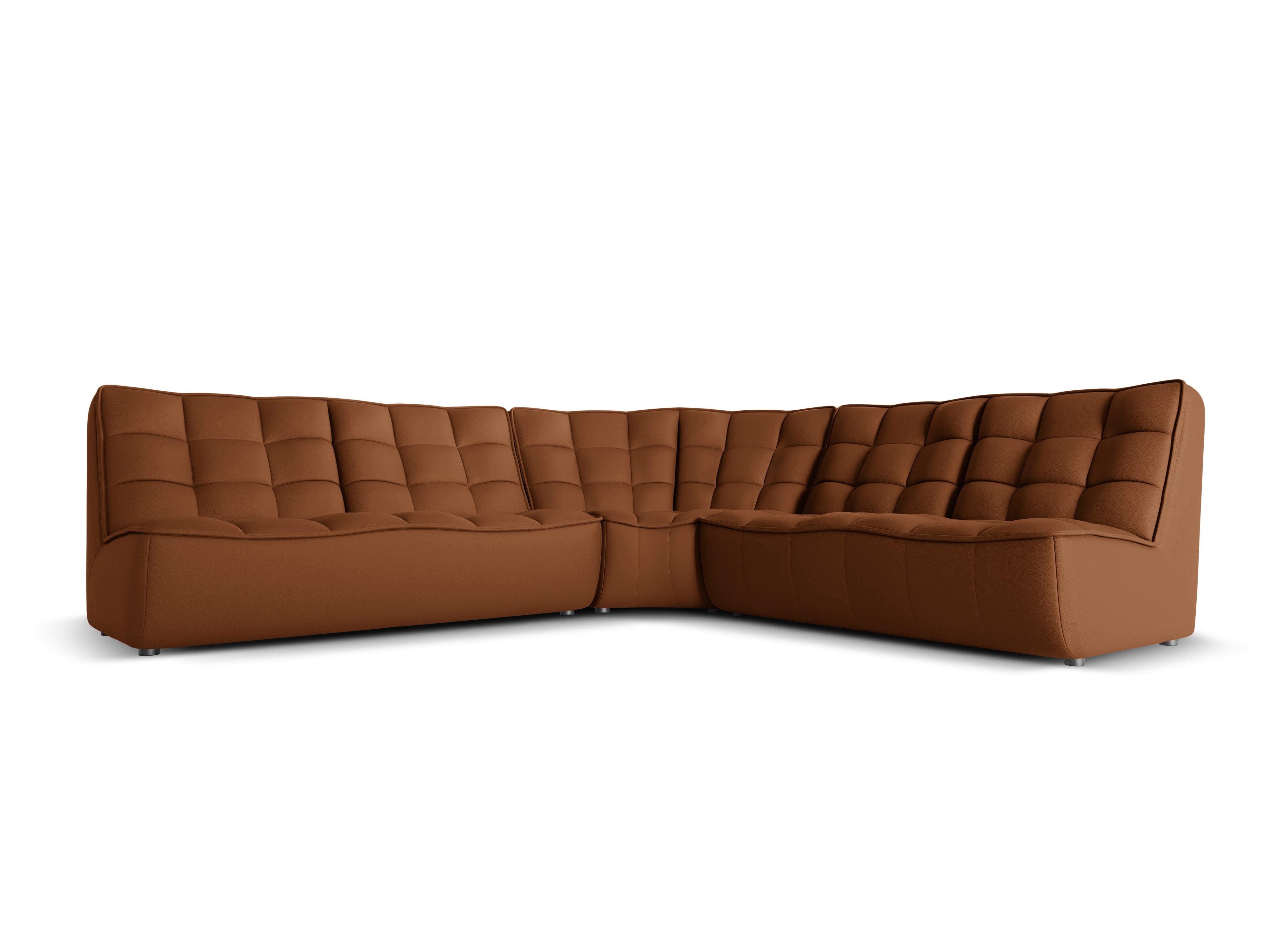 Narożnik skórzany symetryczny MONI brązowy Maison Heritage Eye on Design