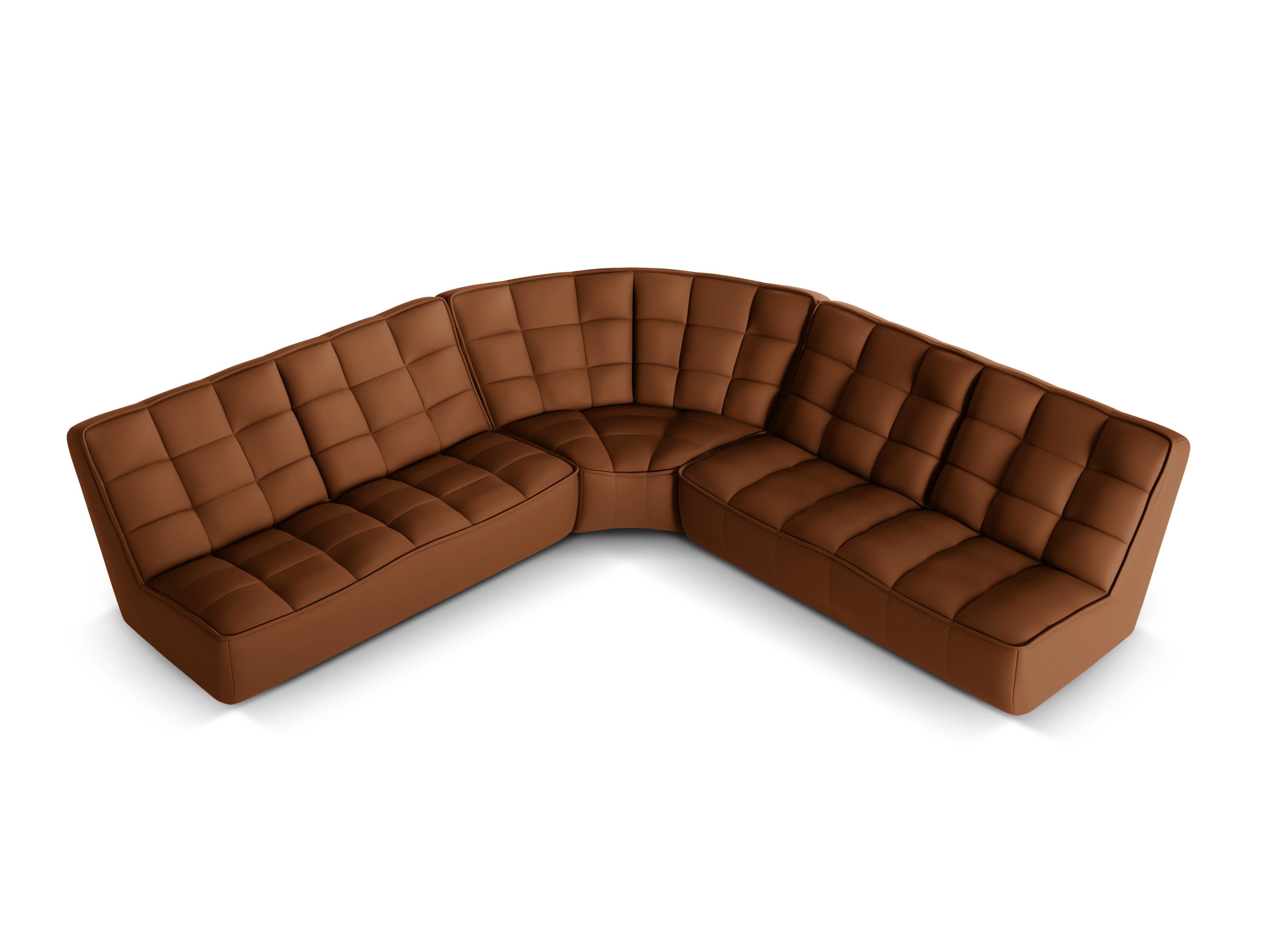 Narożnik skórzany symetryczny MONI brązowy Maison Heritage Eye on Design