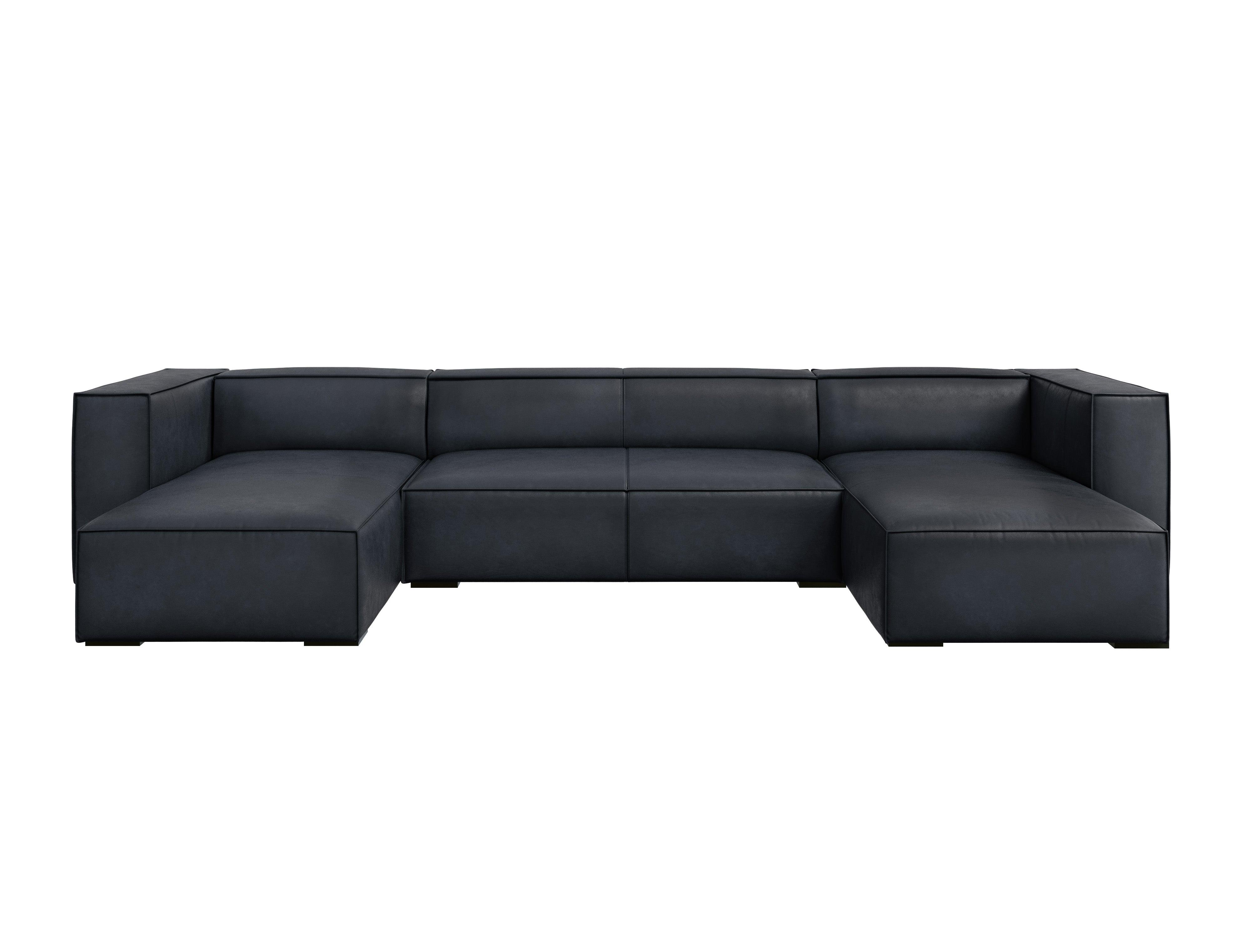 Narożnik skórzany w kształałcie litery U MADAME grafitowy Windsor & Co Eye on Design