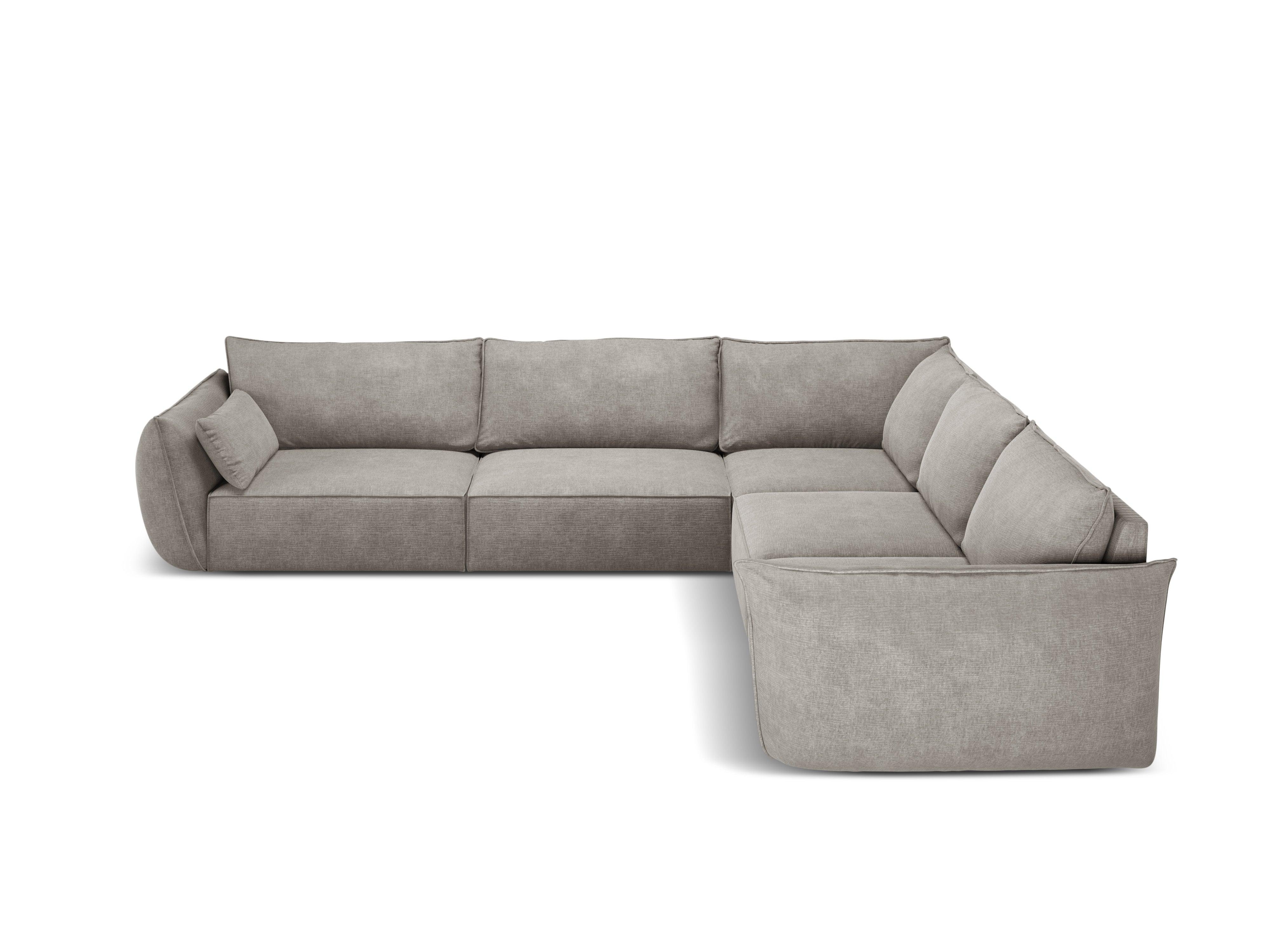 Narożnik symetryczny w tkaninie szenilowej VANDA jasnoszary Mazzini Sofas Eye on Design