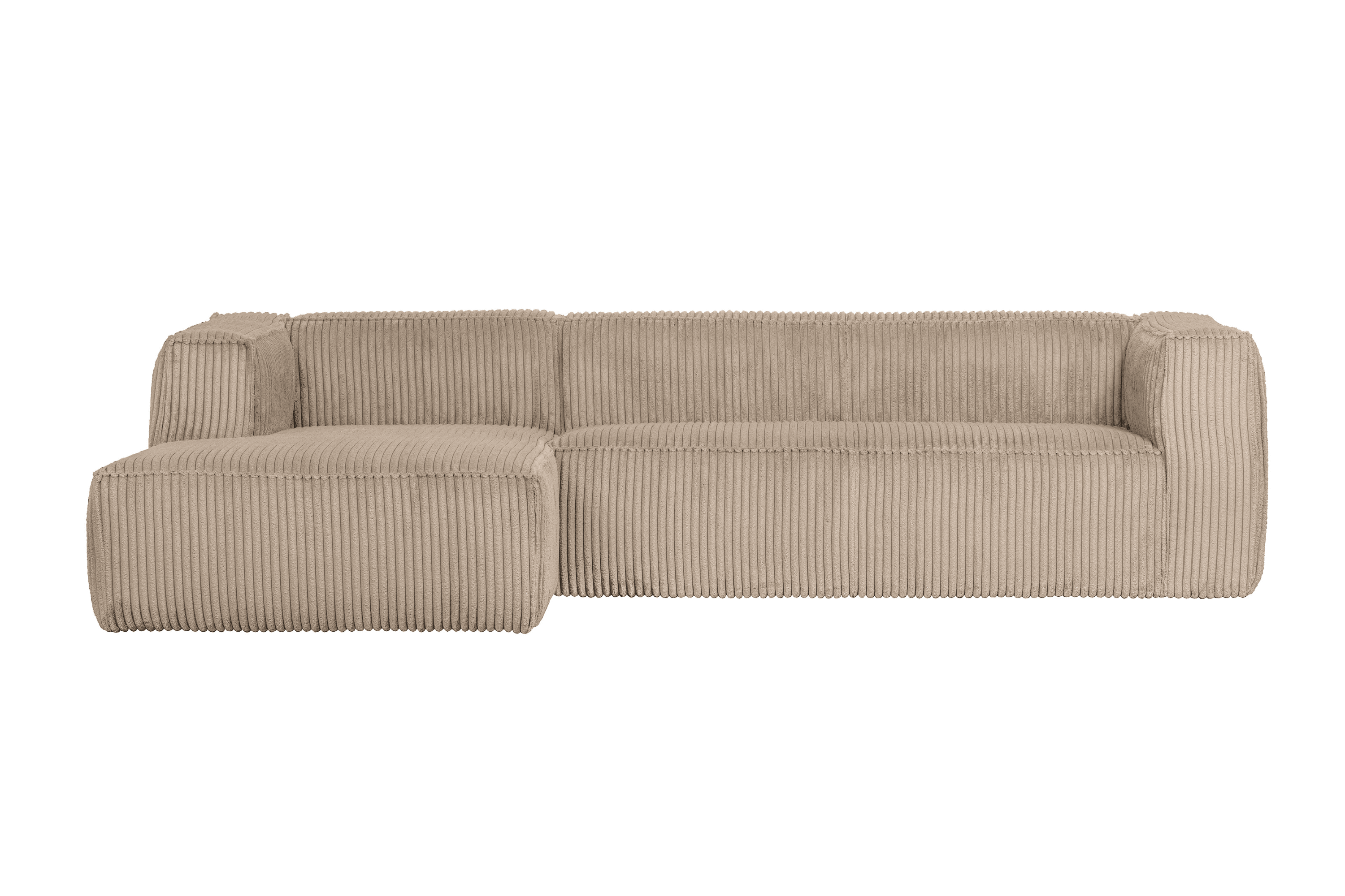 Narożnik sztruksowy lewostronny BEAN RIB beżowy Woood Exclusive Eye on Design