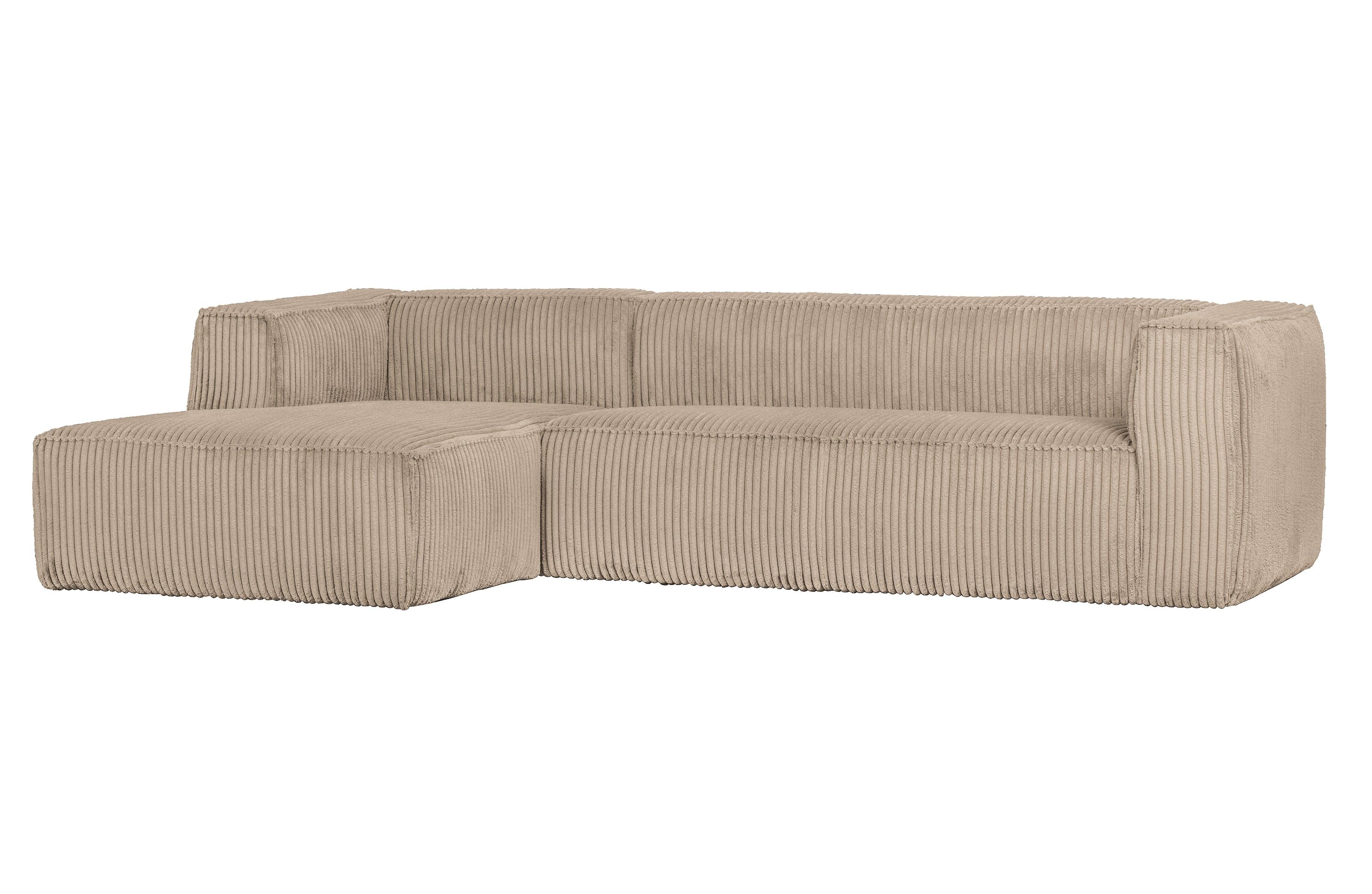 Narożnik sztruksowy lewostronny BEAN RIB beżowy Woood Exclusive Eye on Design