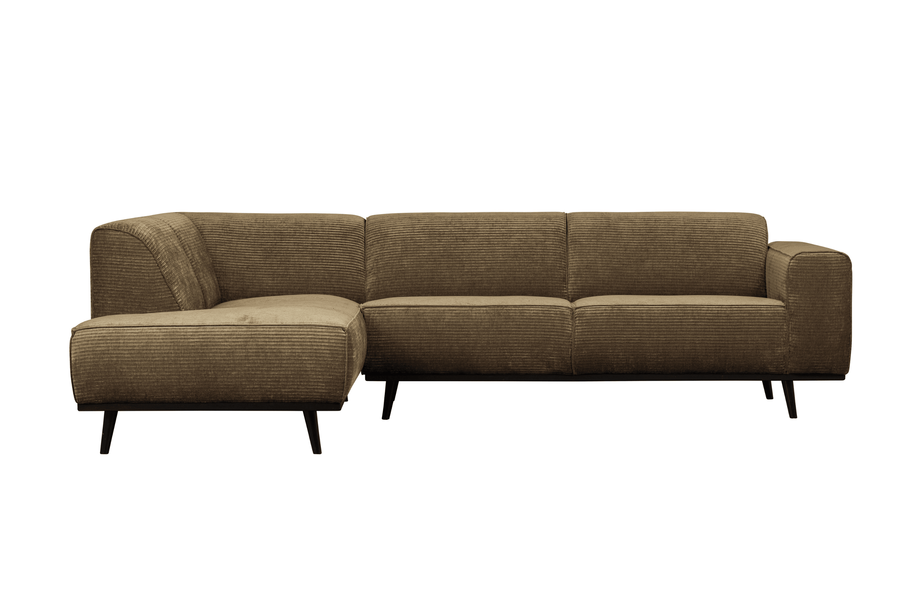 Narożnik sztruksowy lewostronny STATEMENT brązowy Be Pure Eye on Design