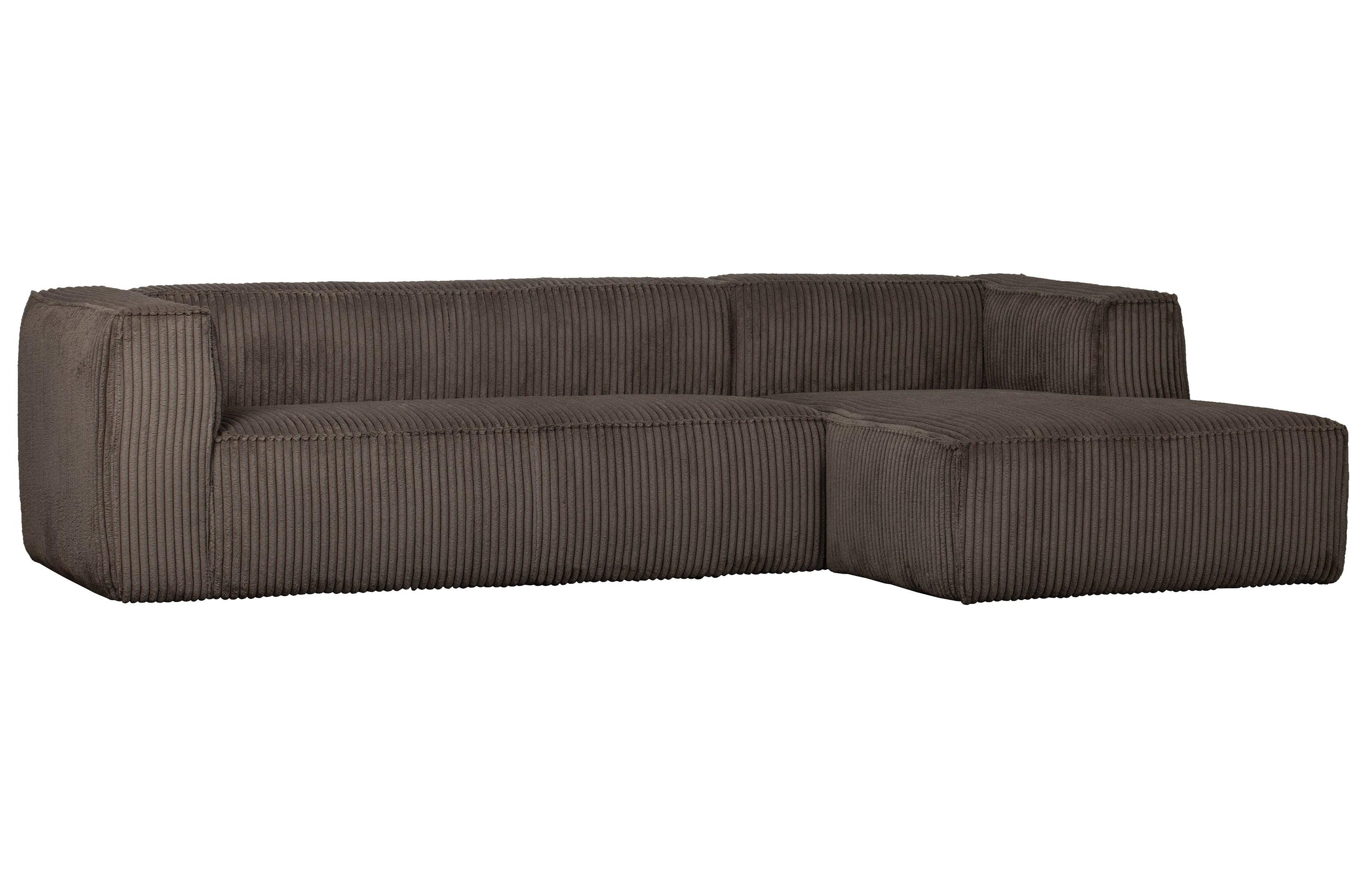 Narożnik sztruksowy prawostronny BEAN RIB brązowy Woood Exclusive Eye on Design