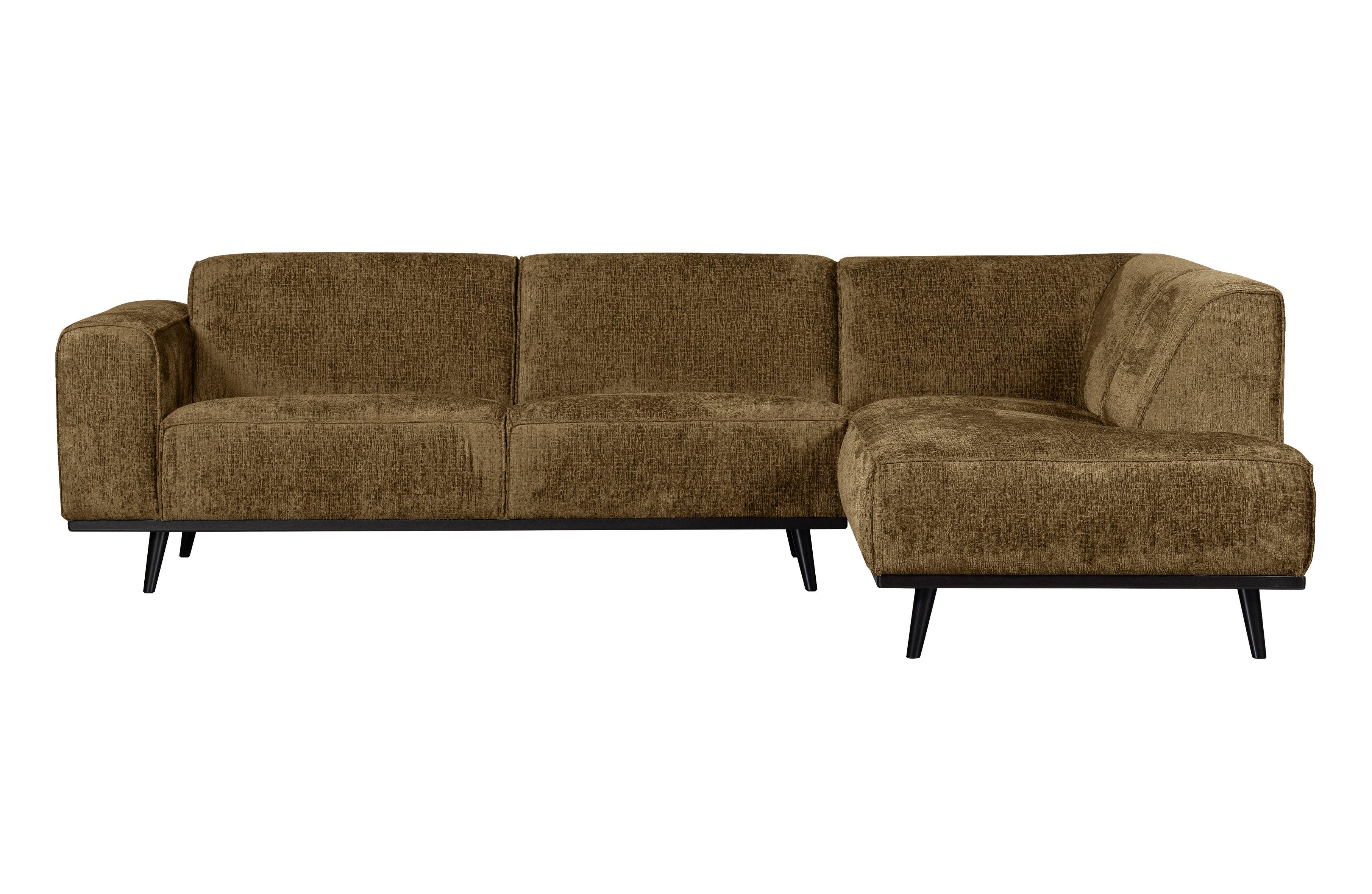 Narożnik welurowy prawostronny STATEMENT STRUCTURE brązowy – sofa narożna