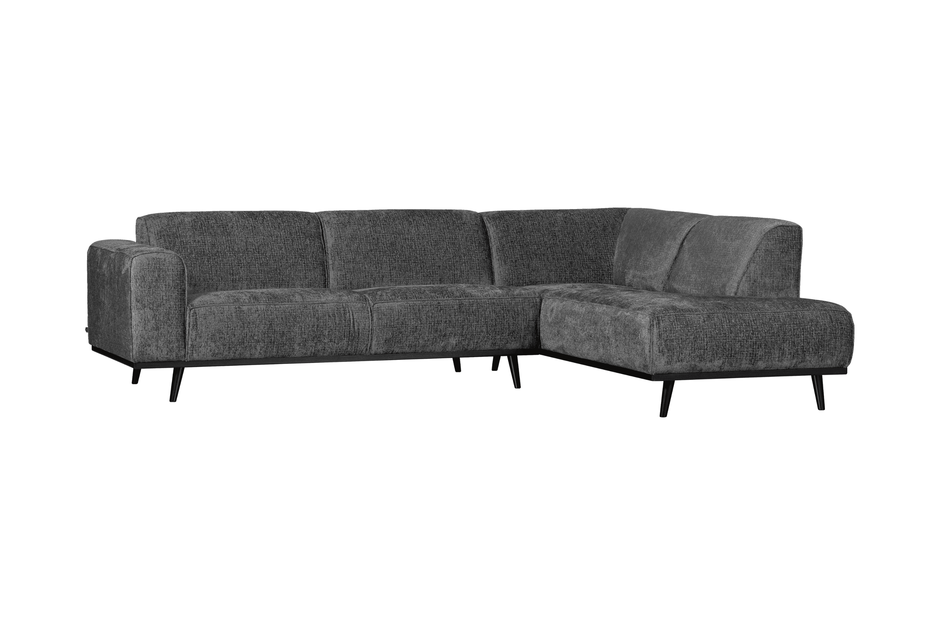 Narożnik welurowy prawostronny STATEMENT STRUCTURE ciemnoszary Be Pure Eye on Design