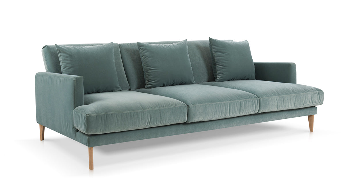 Sofa PARADISE gepolstert mit Eichenbasis