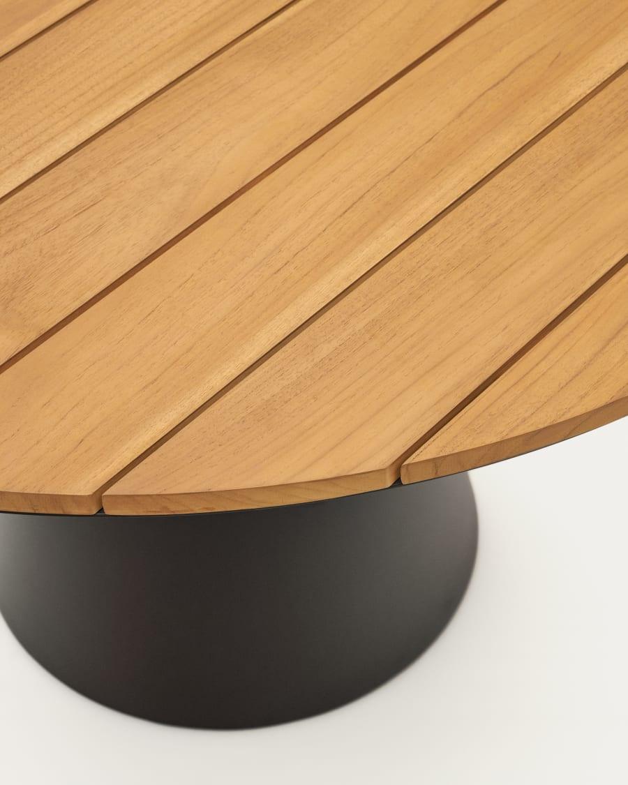 Okrągły stół ogrodowy TUDOS szary z drewnianym blatem La Forma Eye on Design