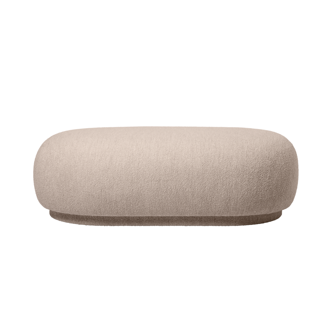 Otomane RICO Weicher Bouclé cremefarben