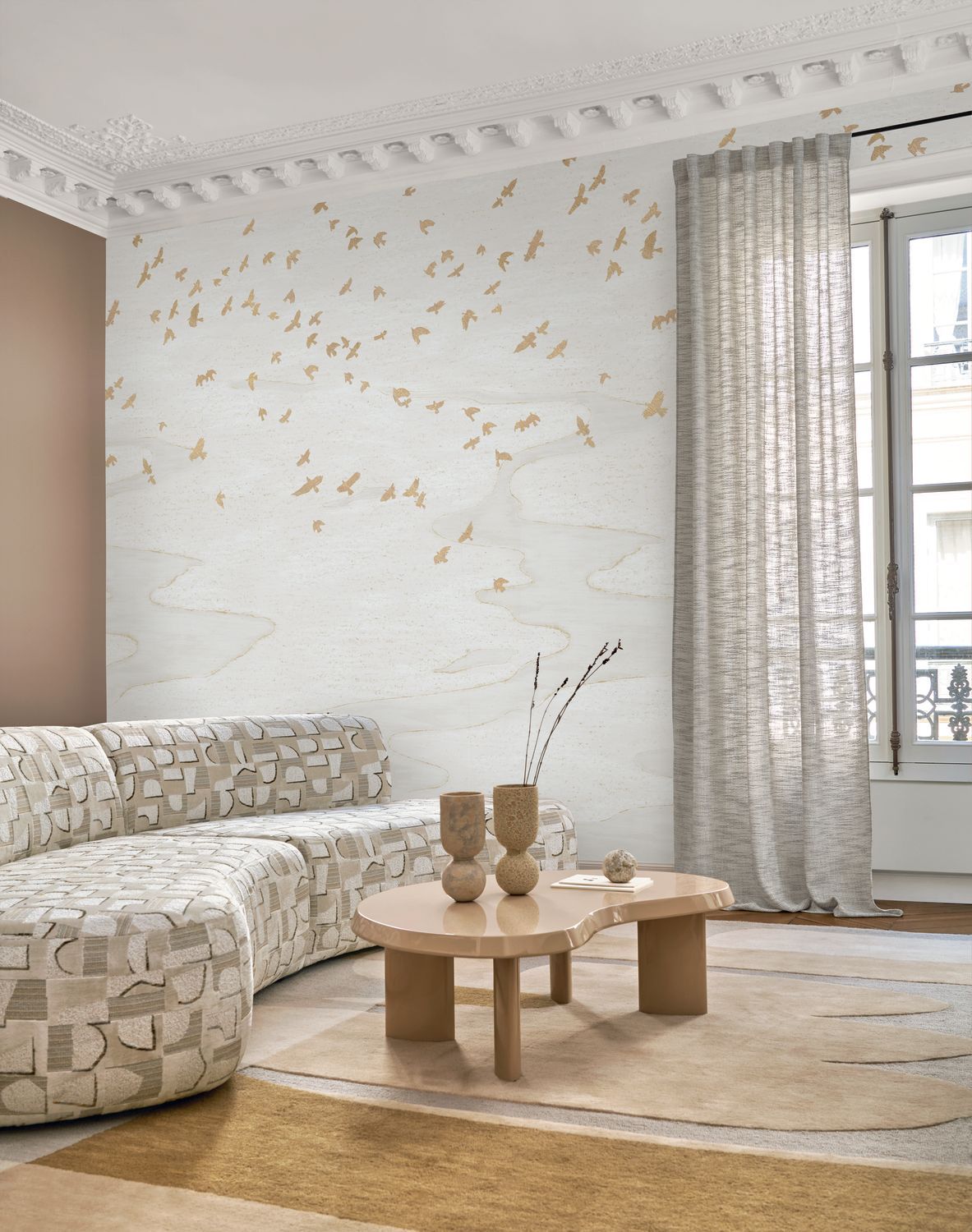Wandbild mit Tiermotiv Vögel MIGRATION braun