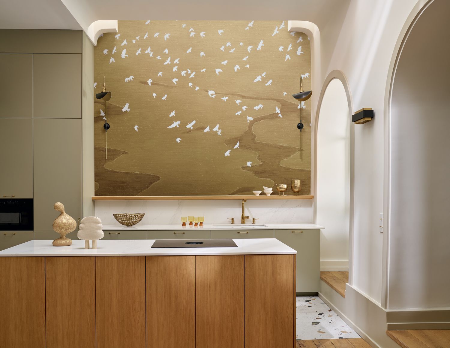 Wandbild mit Tiermotiv Vögel MIGRATION braun