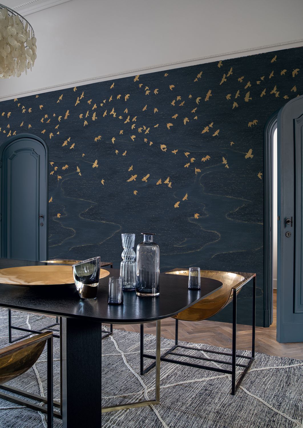 Wandbild mit Tiermotiv Vögel MIGRATION braun