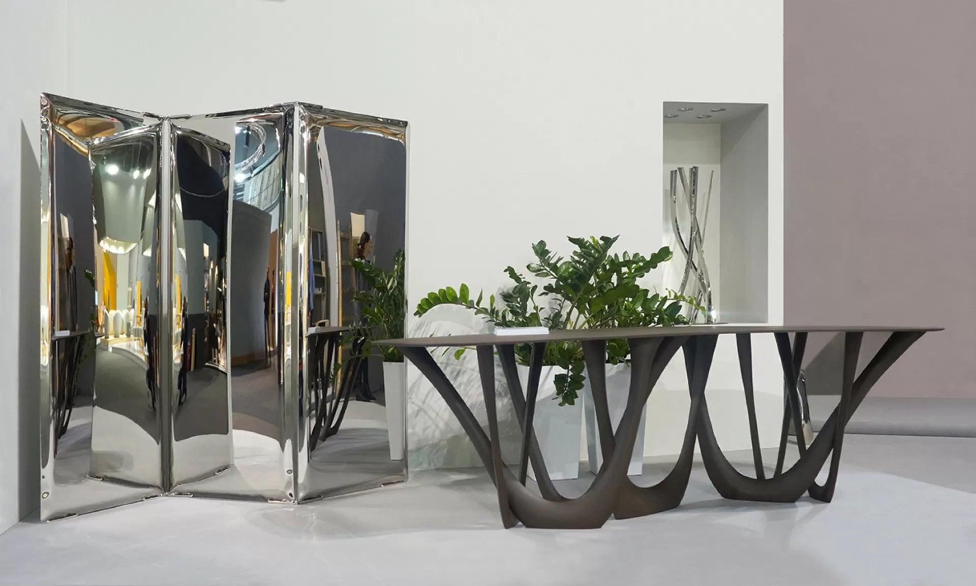 Parawan SONAR MIRROR gradient szmaragd Zieta Studio Eye on Design