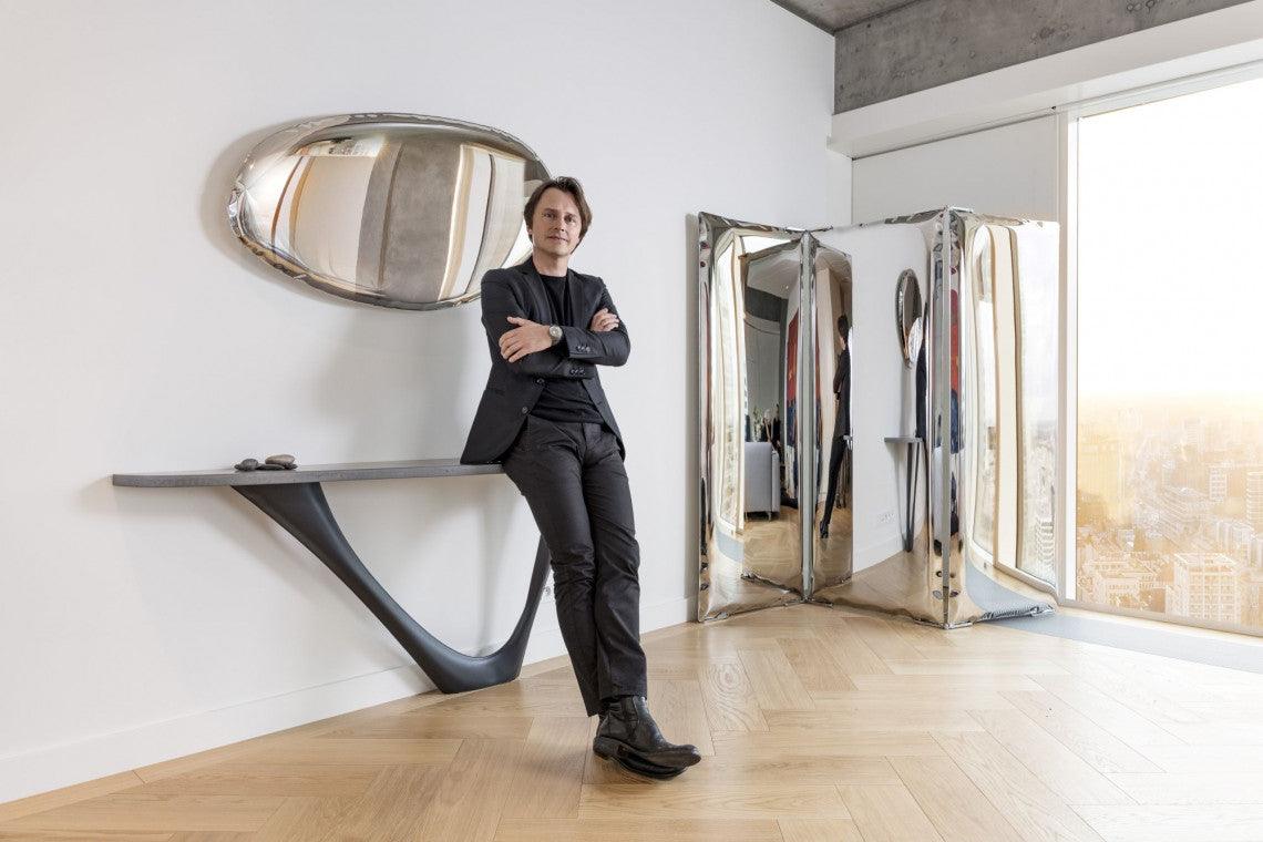 Parawan SONAR MIRROR gradient szmaragd Zieta Studio Eye on Design