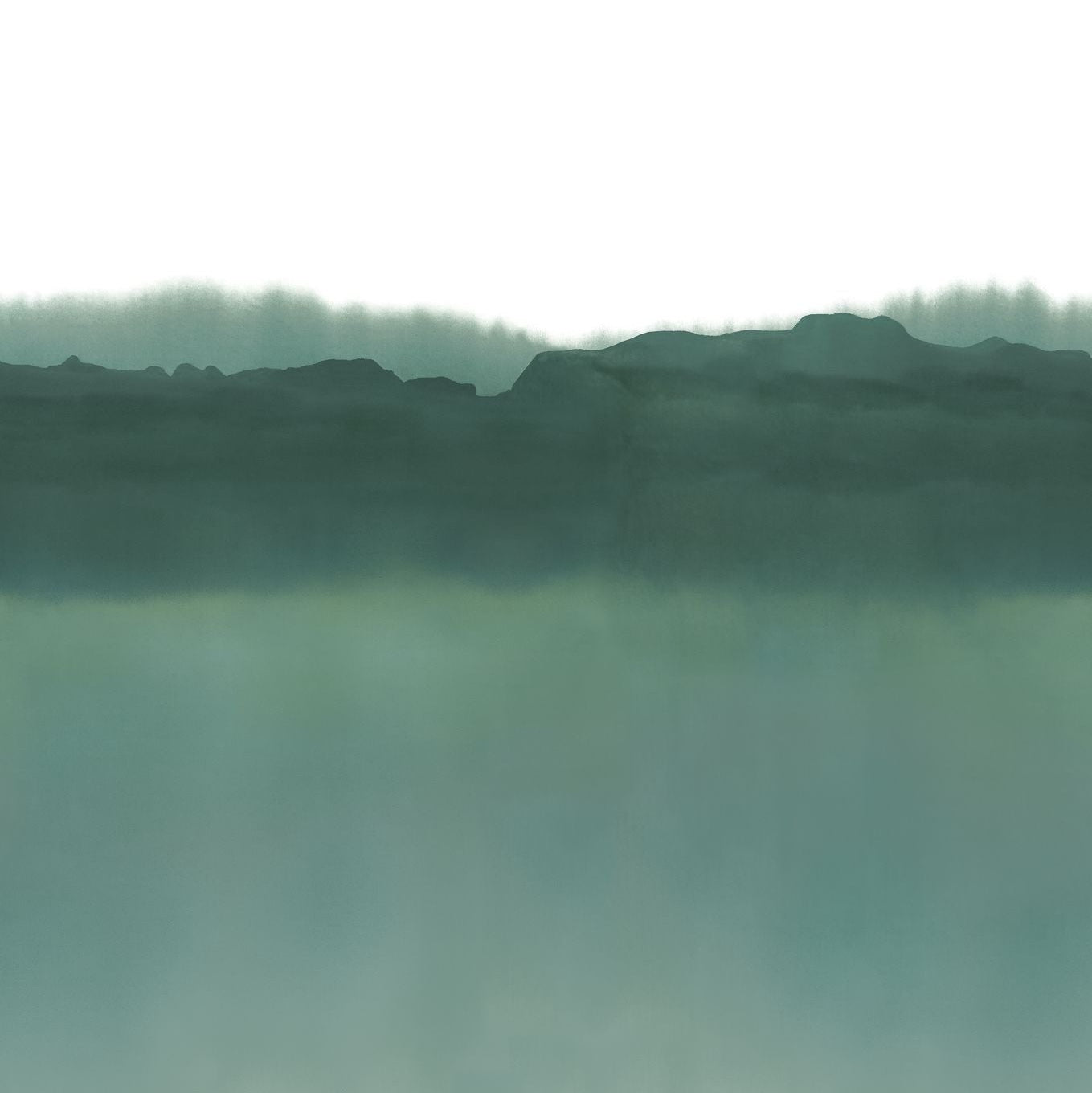 Wandbild mit Landschaft PITTORE - TÜRKIS turkusfarben