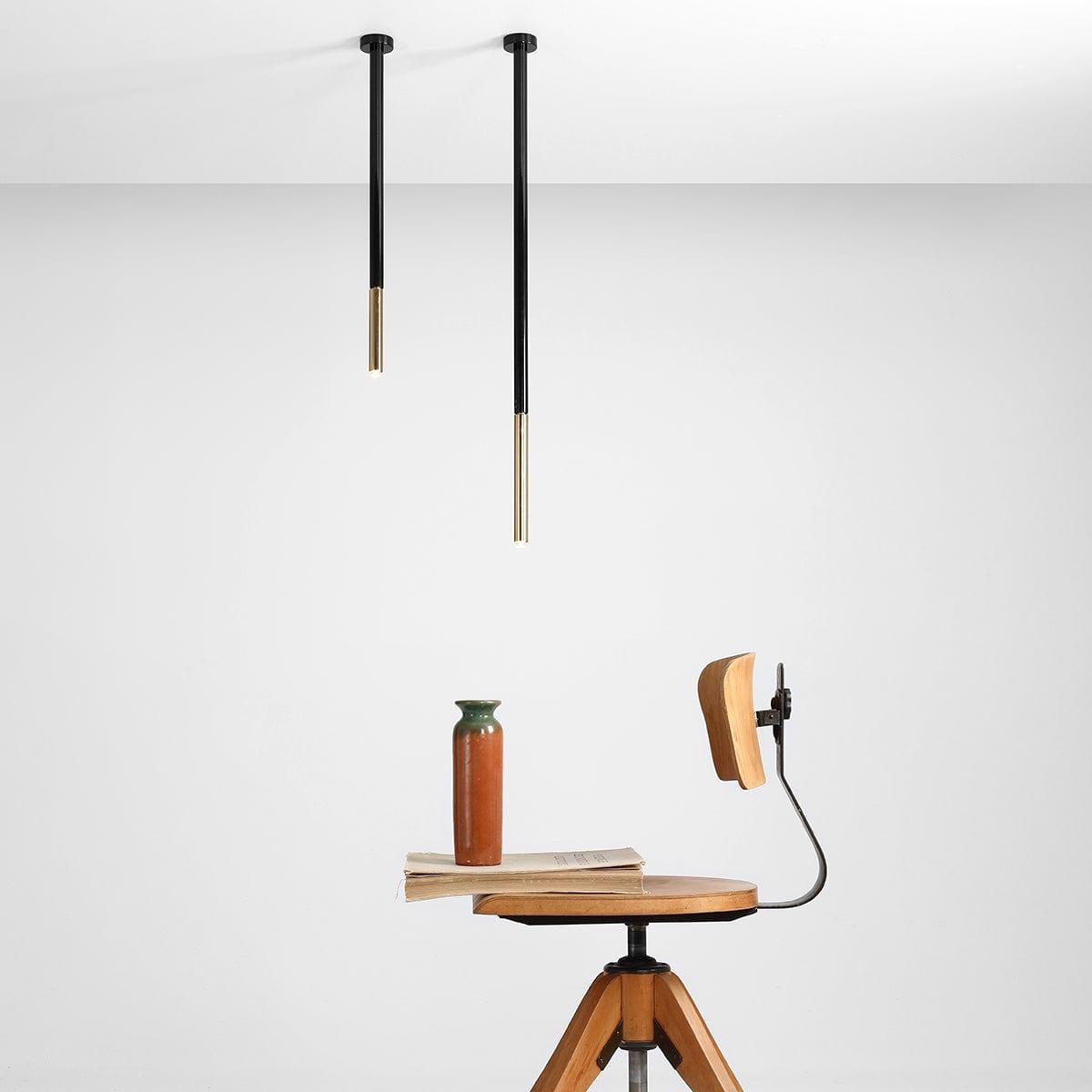 Plafon STICK LONG czarny ze złotym wykończeniem Artera Eye on Design