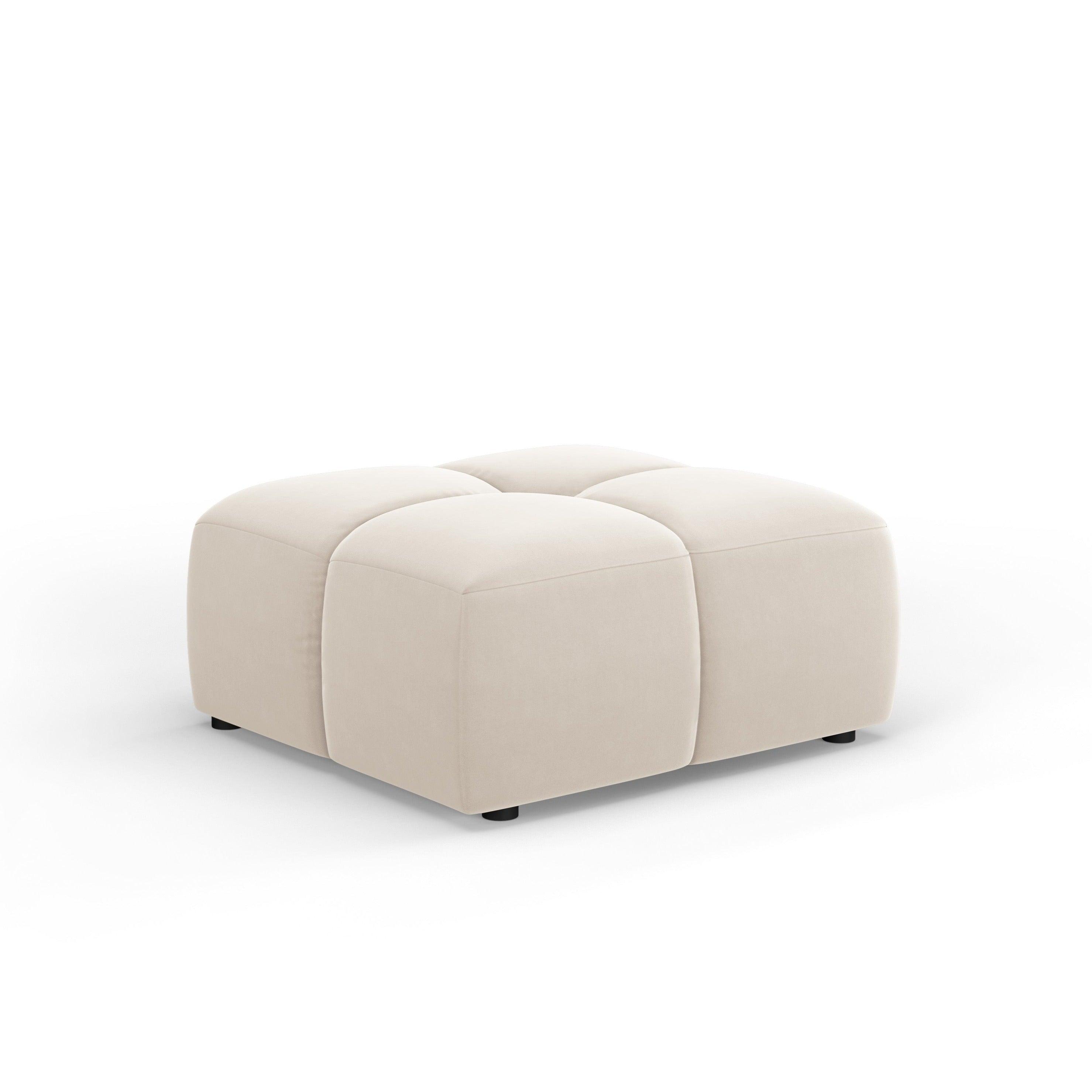 Podnóżek aksamitny FRANCESCA jasnobeżowy Milo Casa Eye on Design