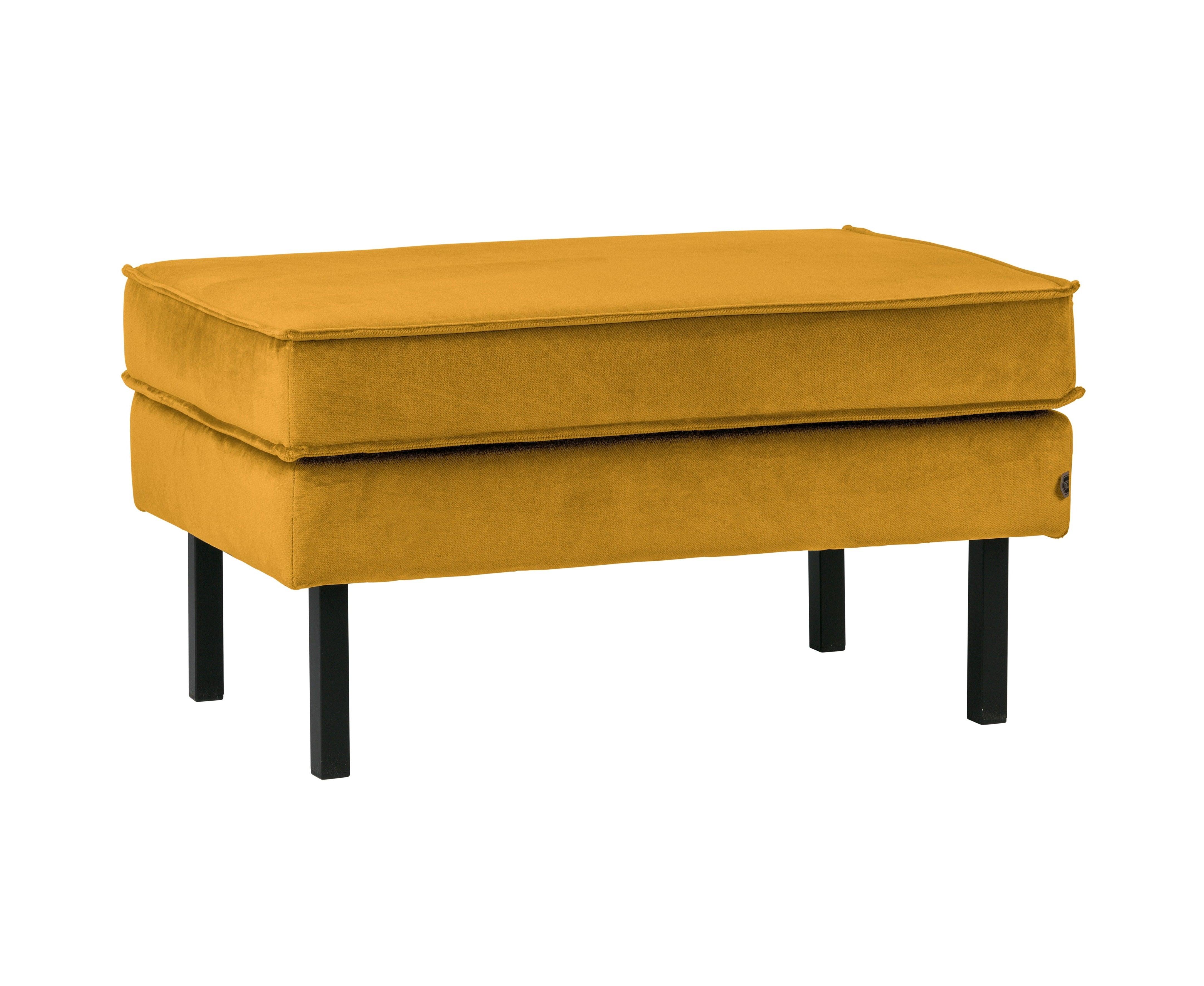 Podnóżek aksamitny RODEO musztardowy Be Pure Eye on Design