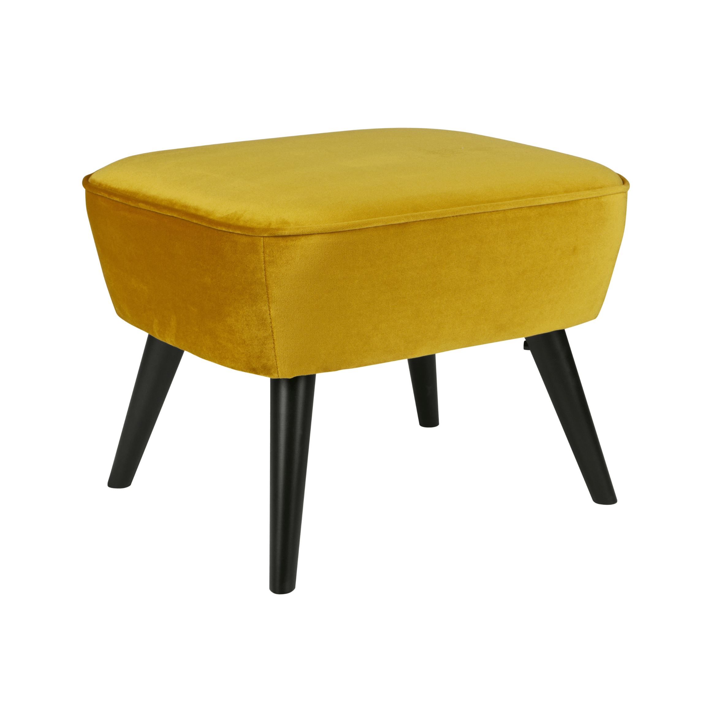 Podnóżek aksamitny SARA musztardowy Woood Eye on Design