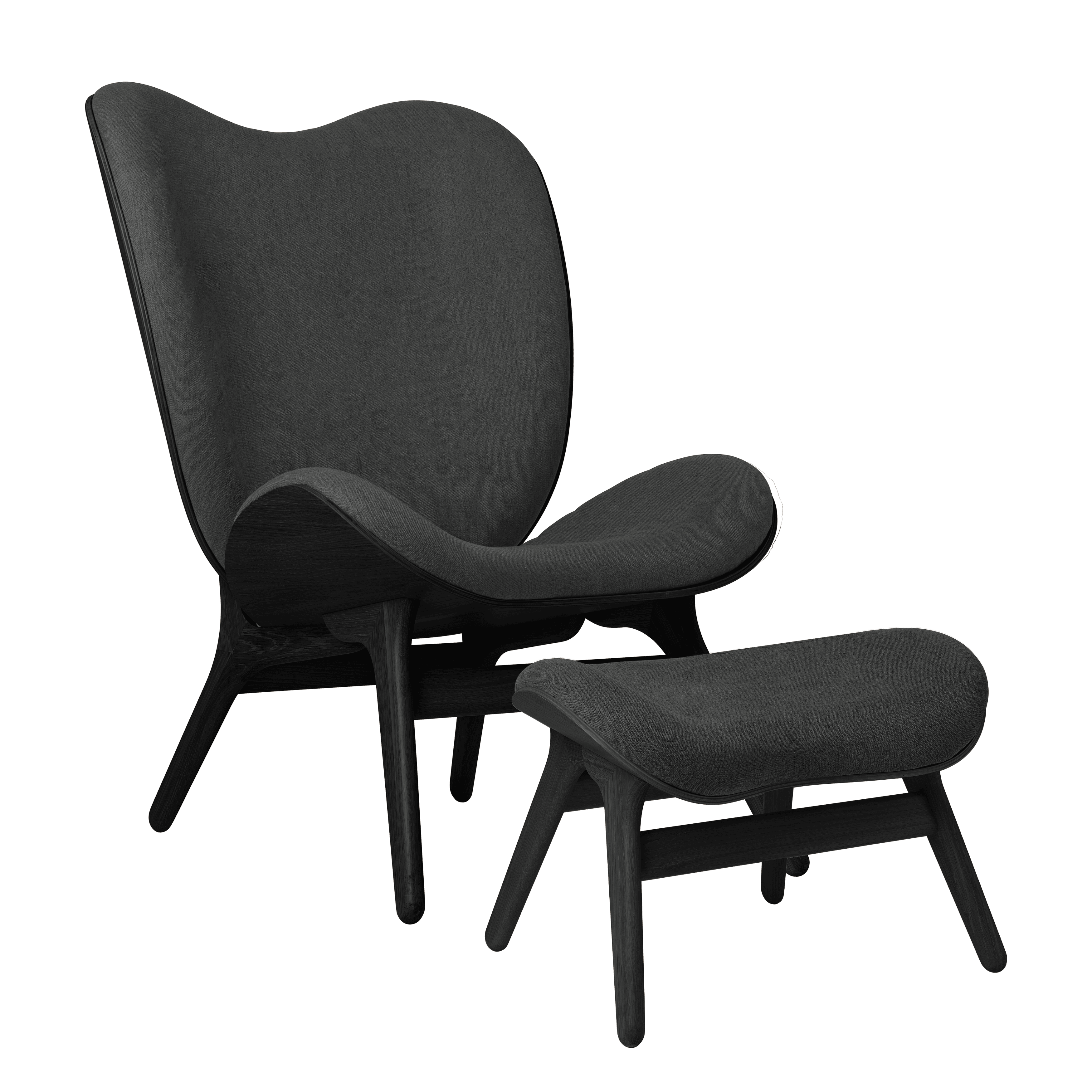 Podnóżek CONVERSATION PIECE antracytowy z czarną podstawą UMAGE Eye on Design