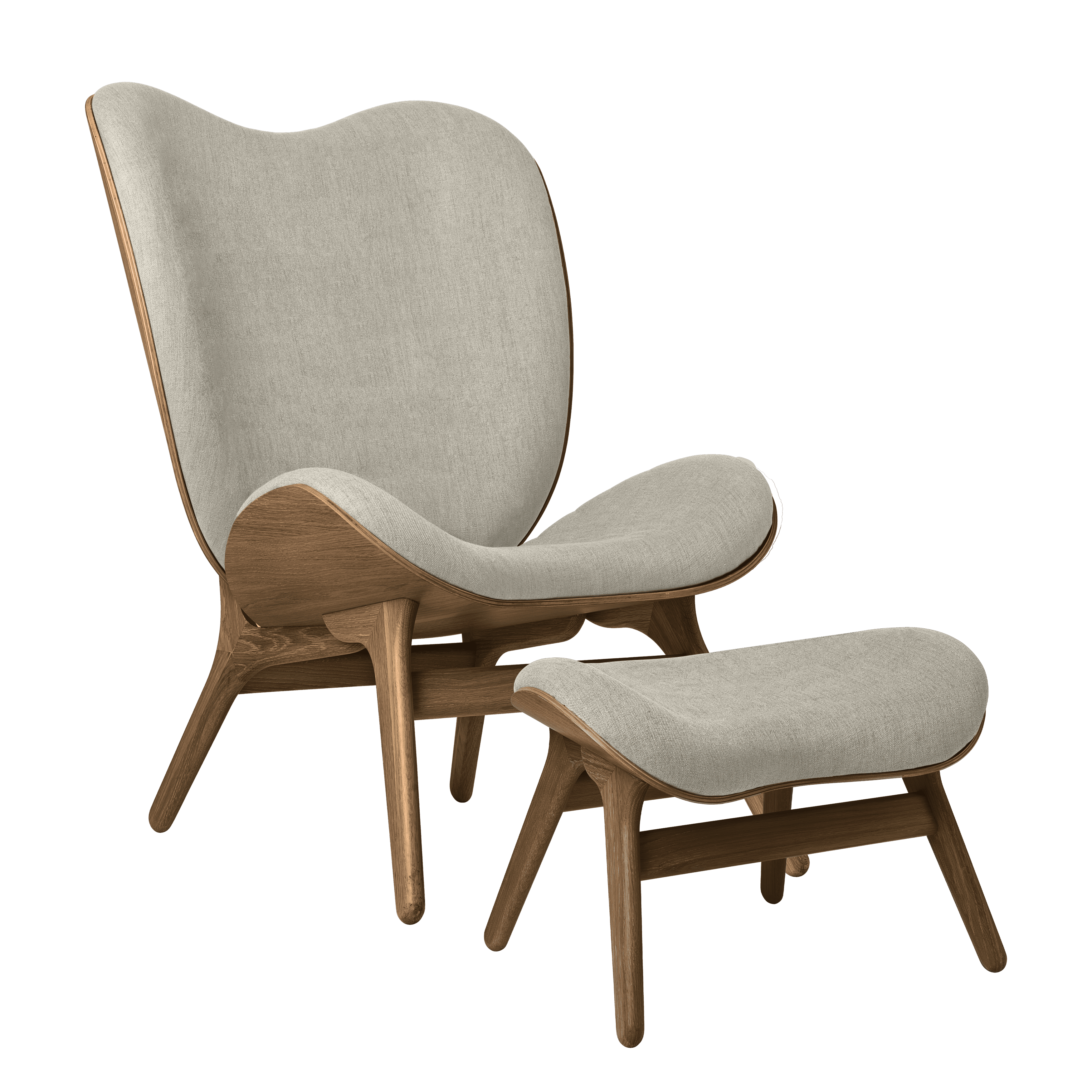 Podnóżek CONVERSATION PIECE beżowy z ciemno dębową podstawą UMAGE Eye on Design