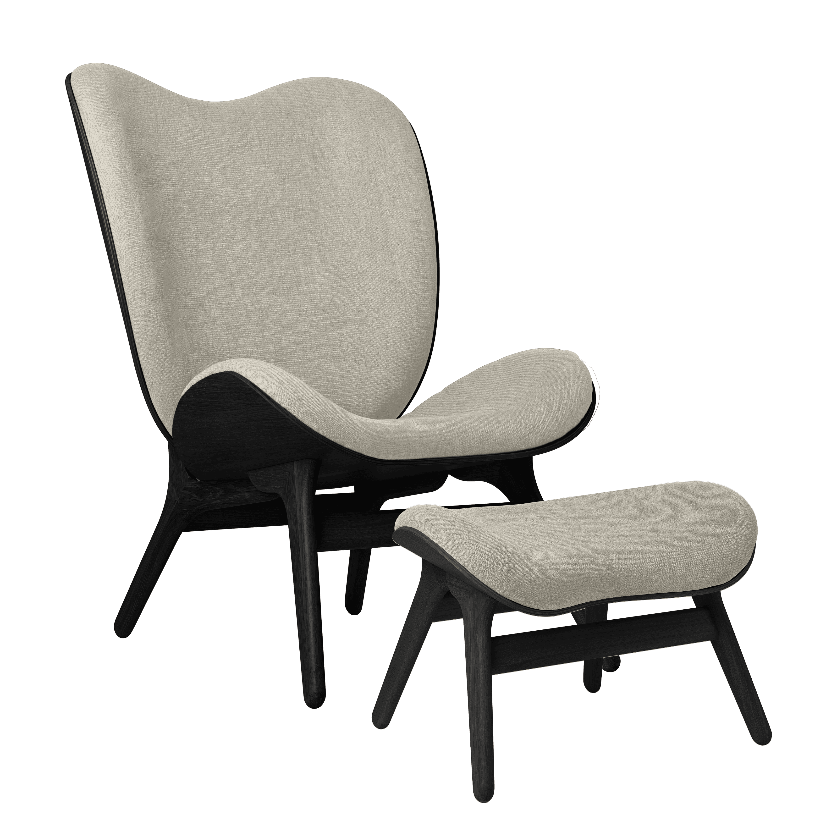 Podnóżek CONVERSATION PIECE beżowy z czarną podstawą UMAGE Eye on Design