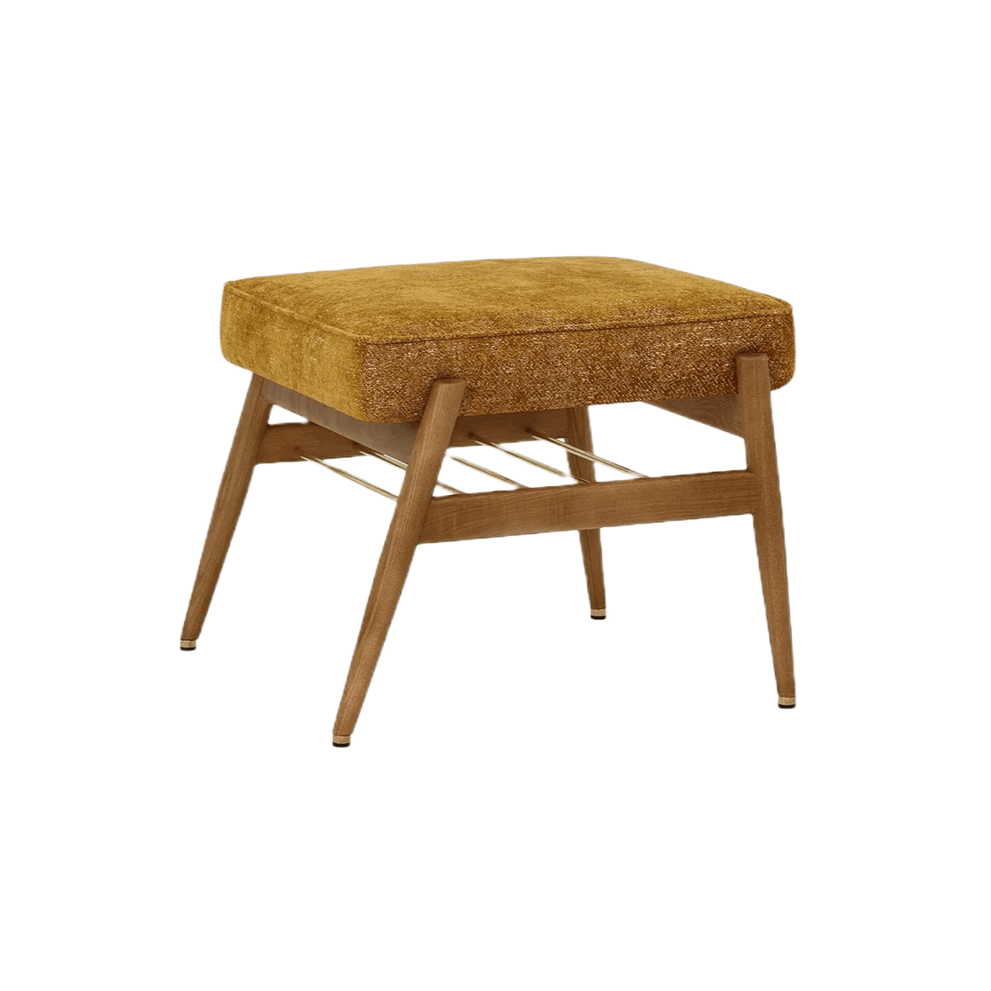 Podnóżek FOX żółty w tkaninie Marble Mustard 366 concept Eye on Design