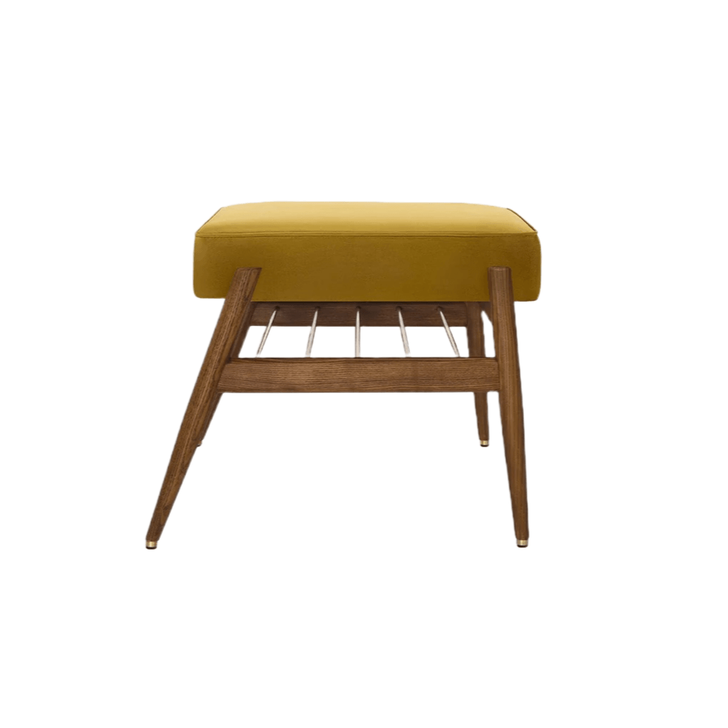 Podnóżek FOX żółty w tkaninie Shine Velvet Mustard 366 concept Eye on Design