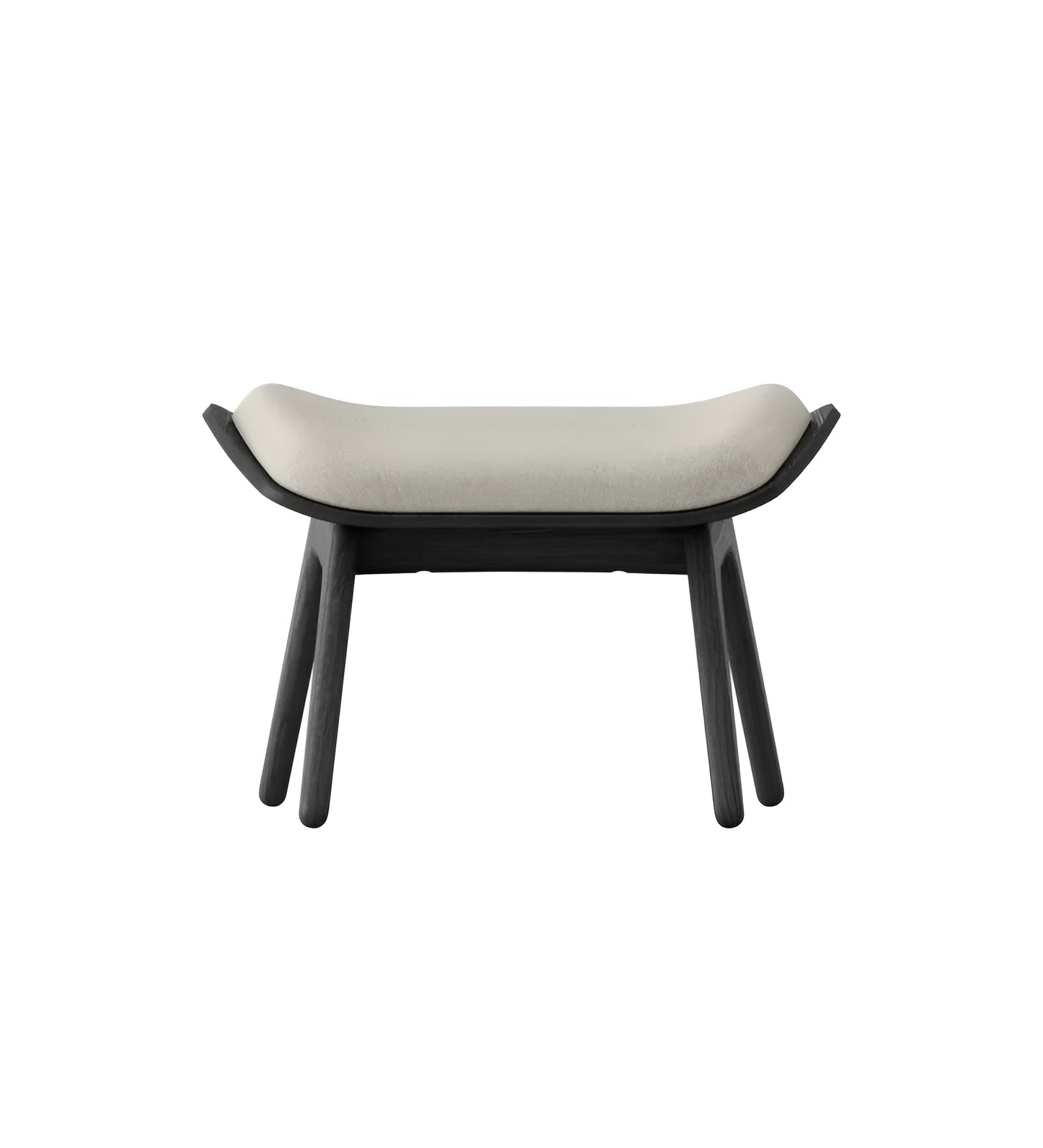 READER footstool in sand with a black base
