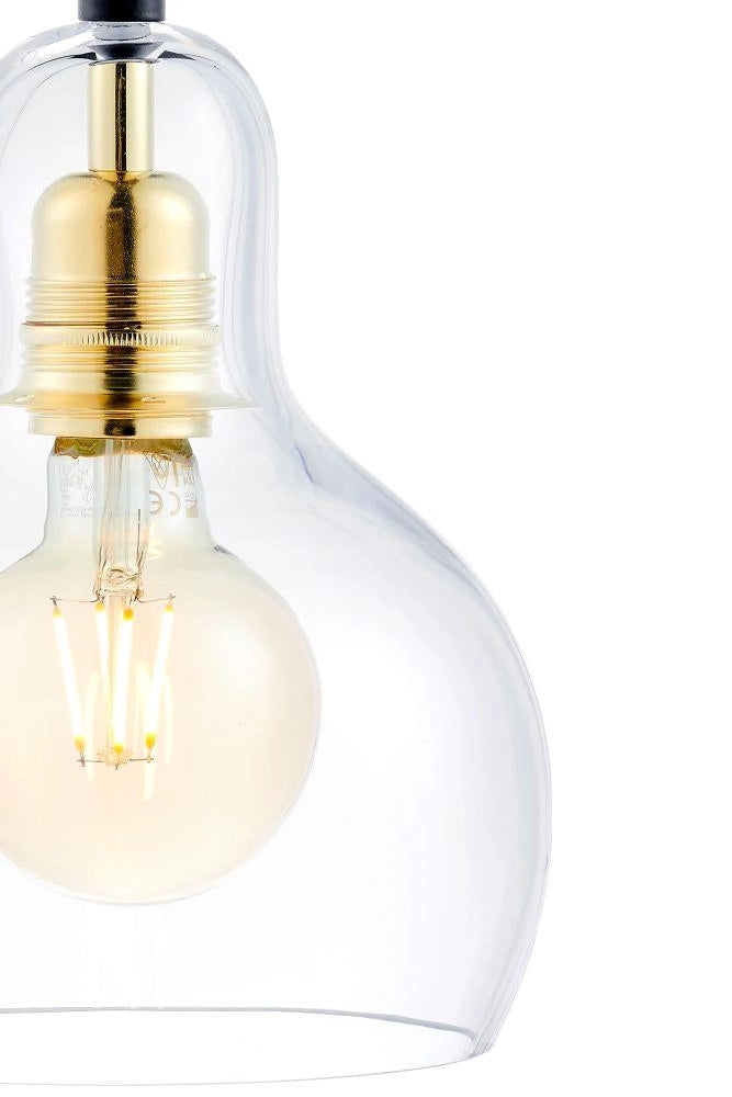 LONGIS I transparent pendant lamp with gold