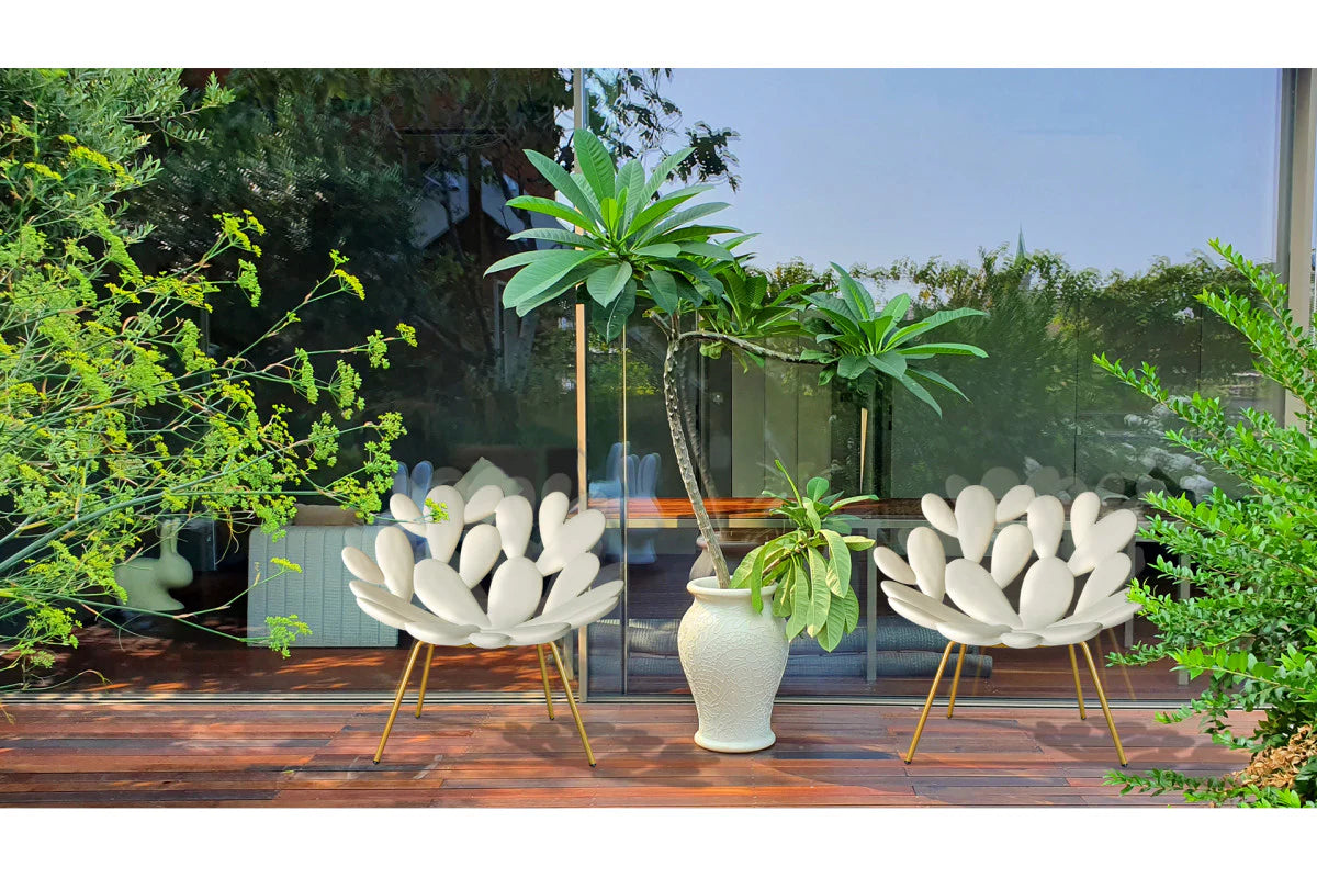 Light Pink FILICUDI Garden Armchair with Sled Base
