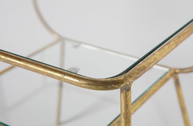 Amazing side table ancient brass with glass