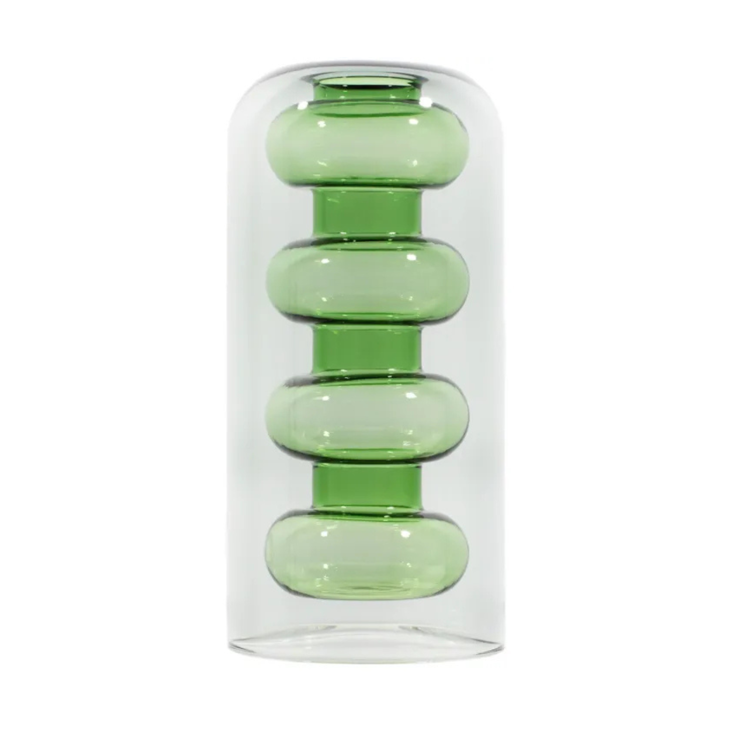 Vase BUMP grünes Glas