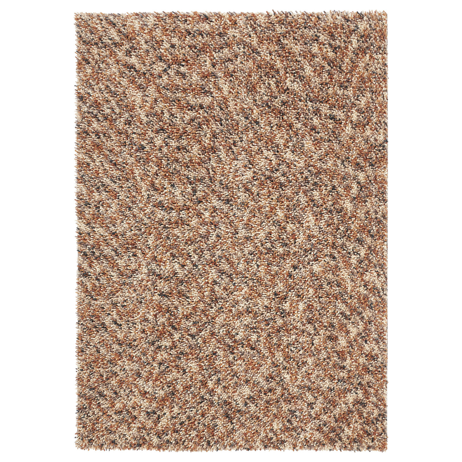 Teppich DOTS beige-braun mit langem Flor
