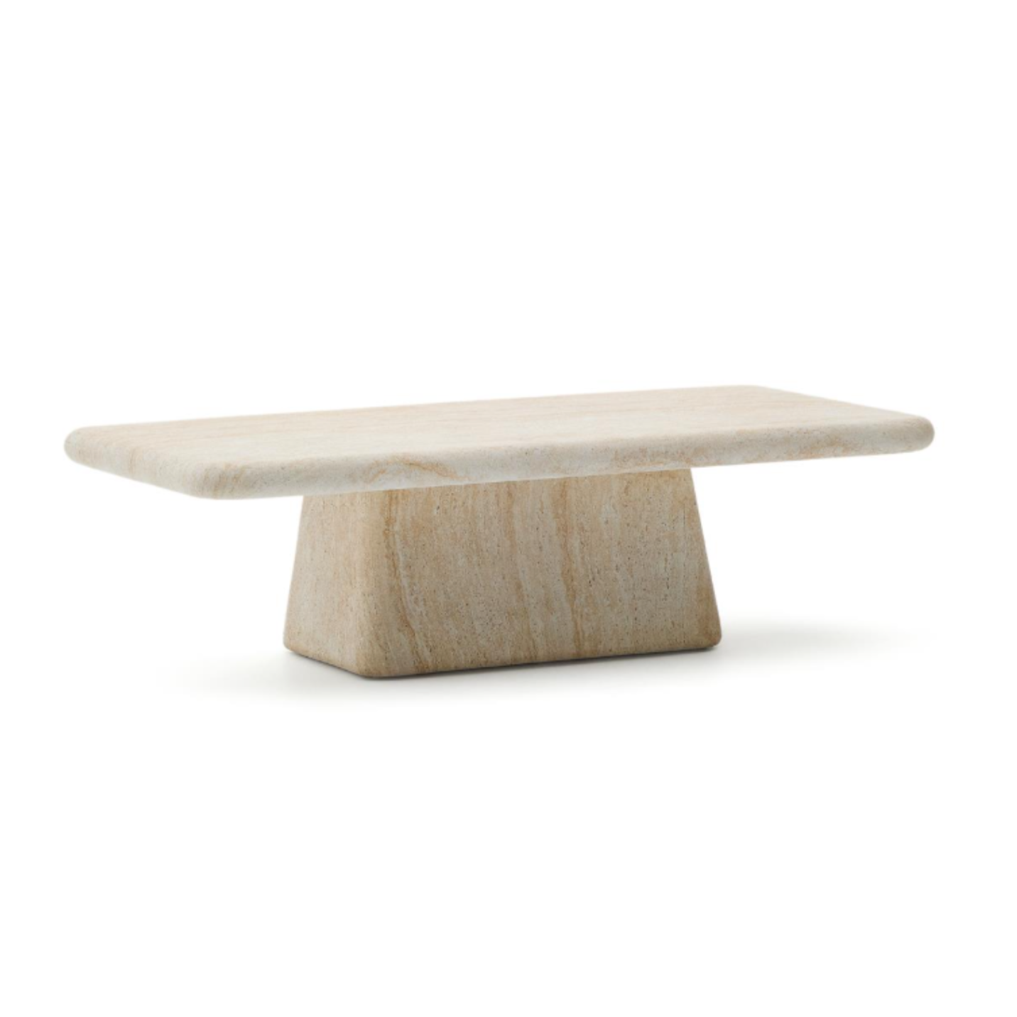Outdoor Coffee Table DRASI Cement Imitating Travertine