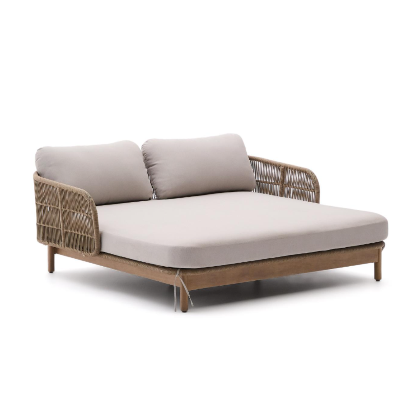 Double Garden Lounger CATALINA made of light acacia wood