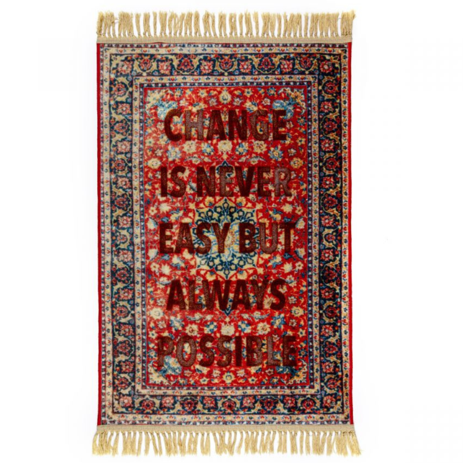 Decorative rug BURNT - POSSIBLE red